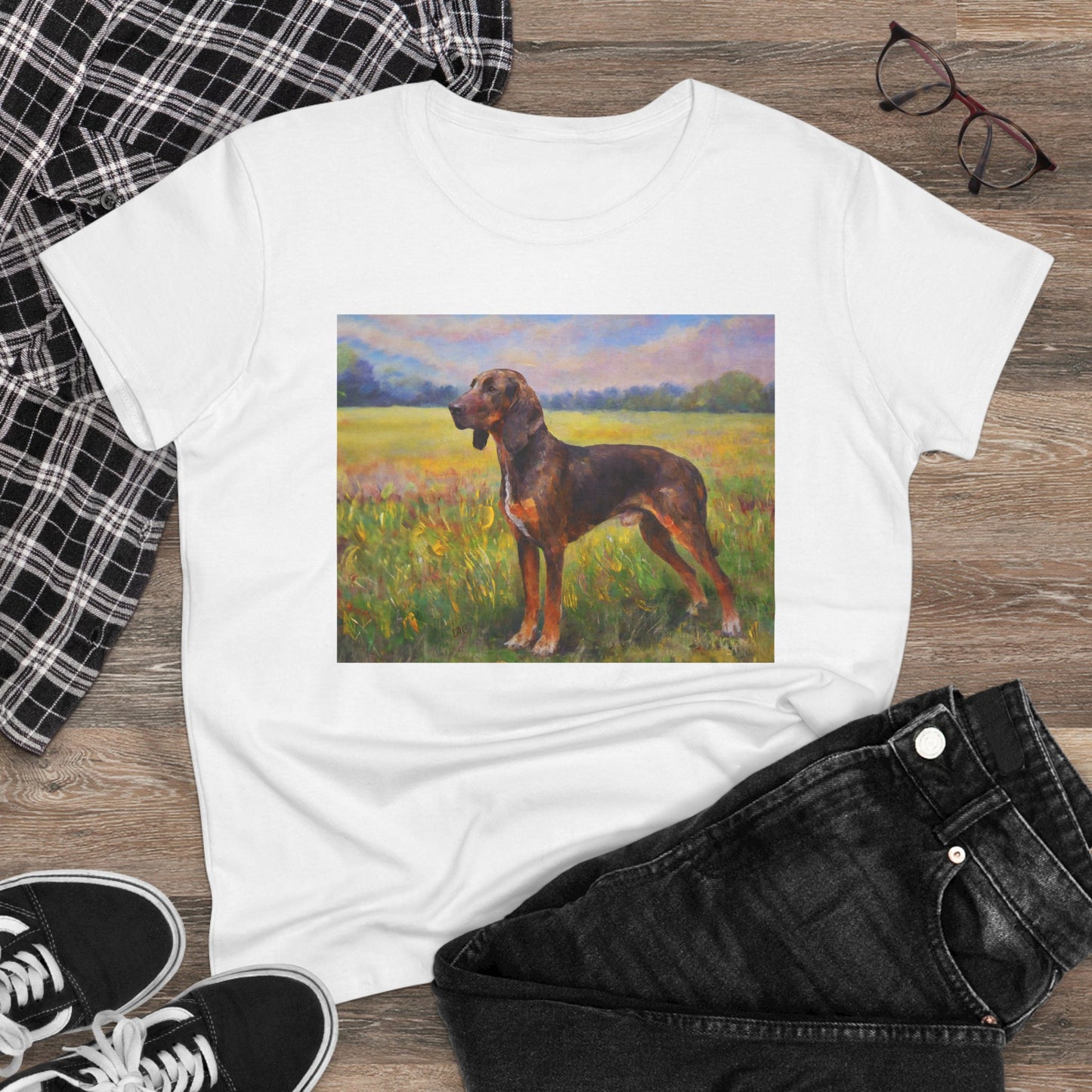 Plott Hound Women's Midweight Cotton Tee
