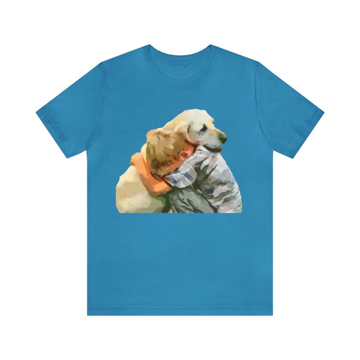 Yellow Labrador Retriever and Child - - Classic Jersey Short Sleeve Tee