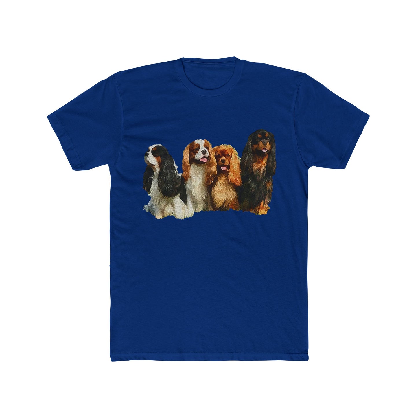 King Charles Spaniels 'Cavalier Club' Men's Fitted Cotton Crew Tee