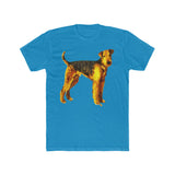 Airedale Terrier 'Lucy' Men's Fitted Cotton Crew Tee