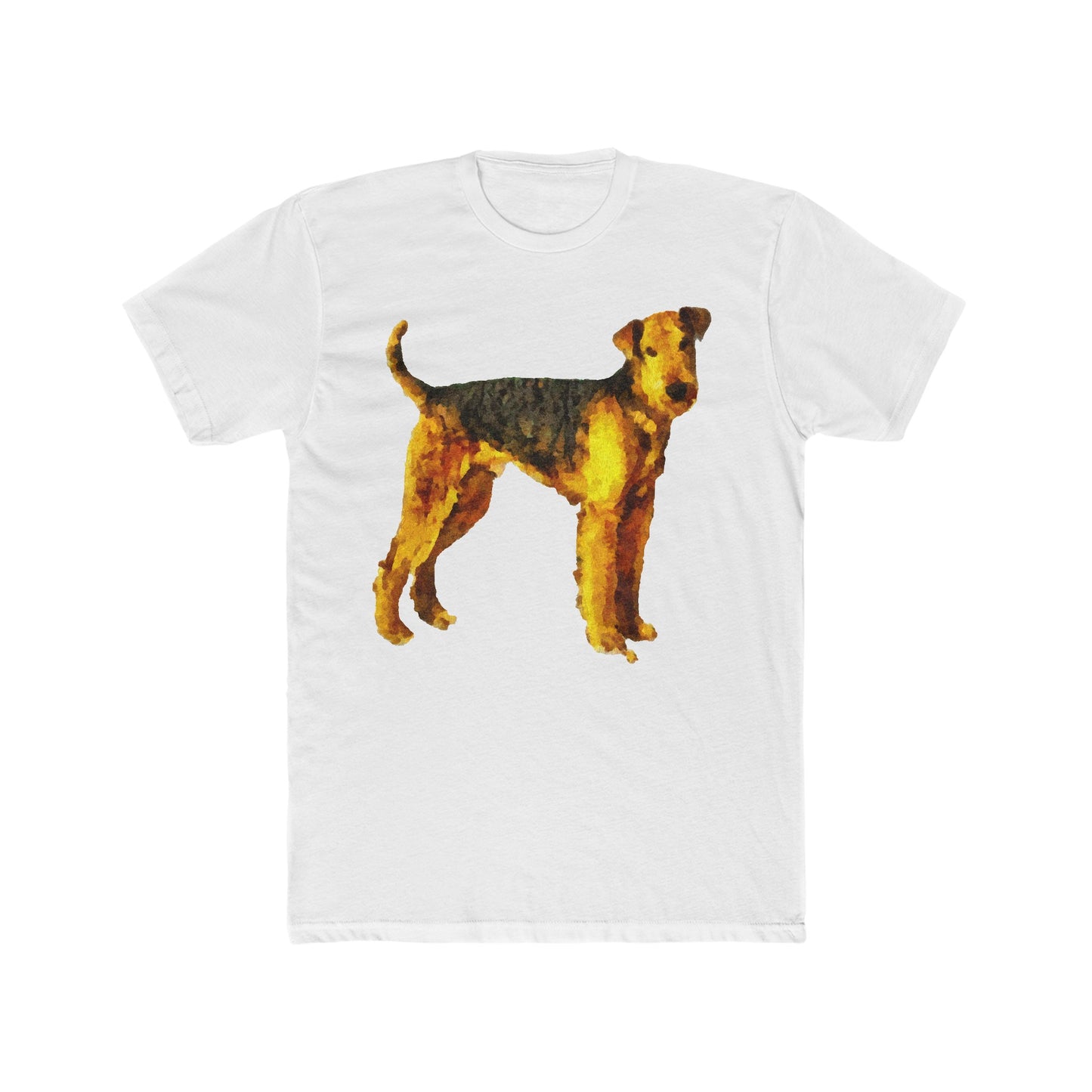 Airedale Terrier 'Lucy' Men's Fitted Cotton Crew Tee