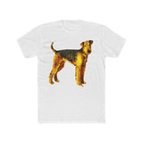 Airedale Terrier 'Lucy' Men's Fitted Cotton Crew Tee