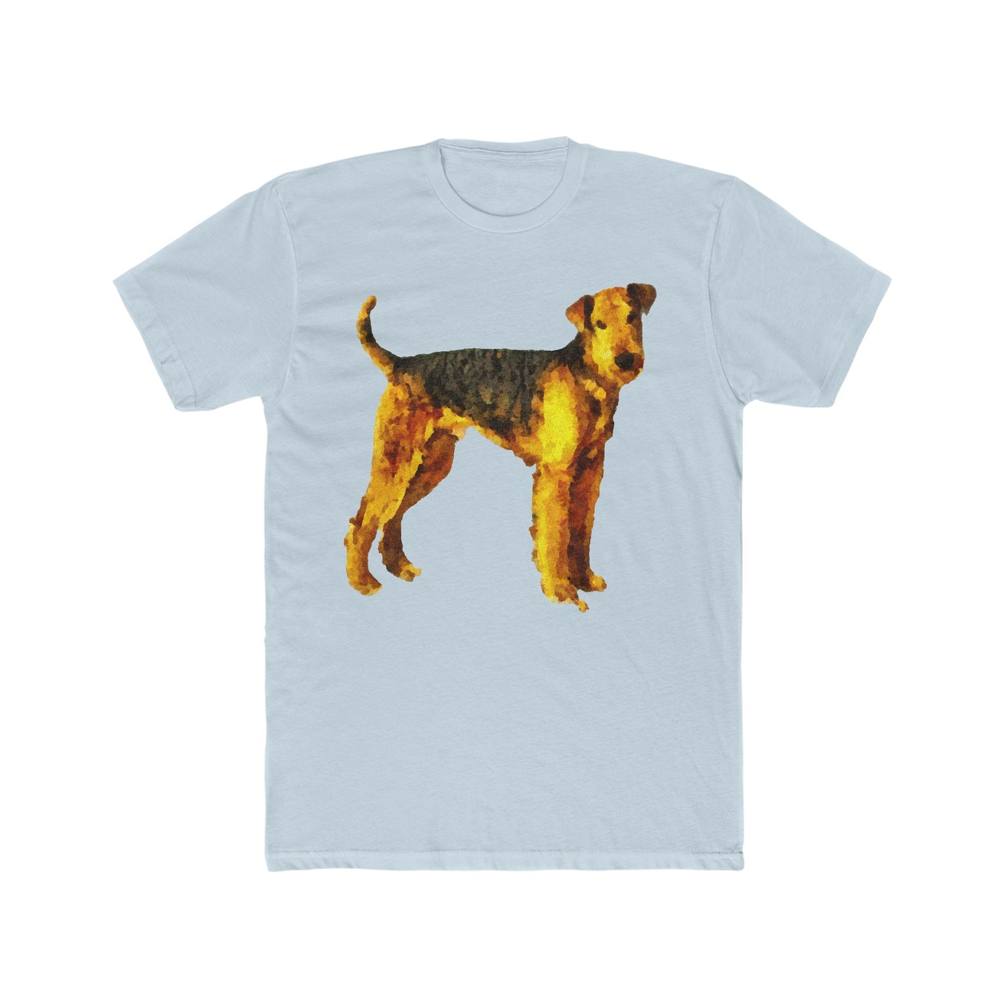 Airedale Terrier 'Lucy' Men's Fitted Cotton Crew Tee