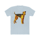 Airedale Terrier 'Lucy' Men's Fitted Cotton Crew Tee