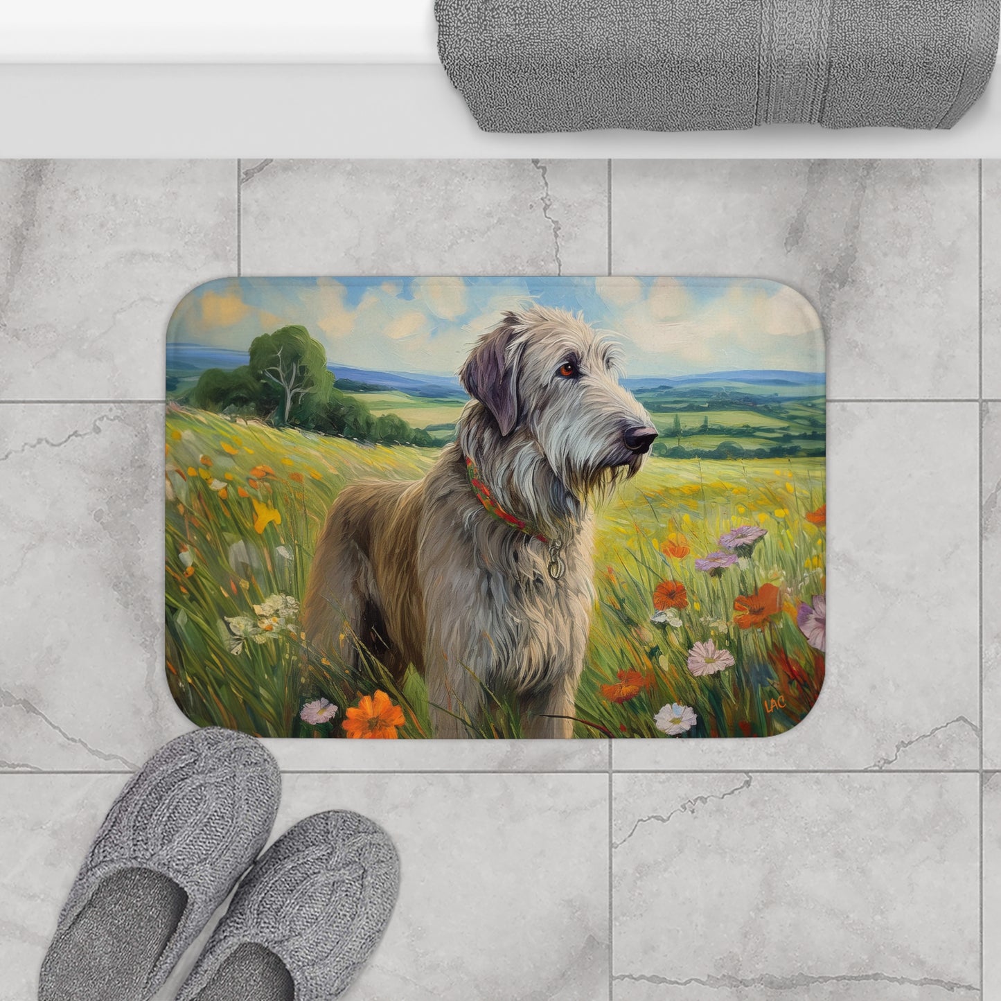 Irish Wolfhound Bathroom Rug Mat