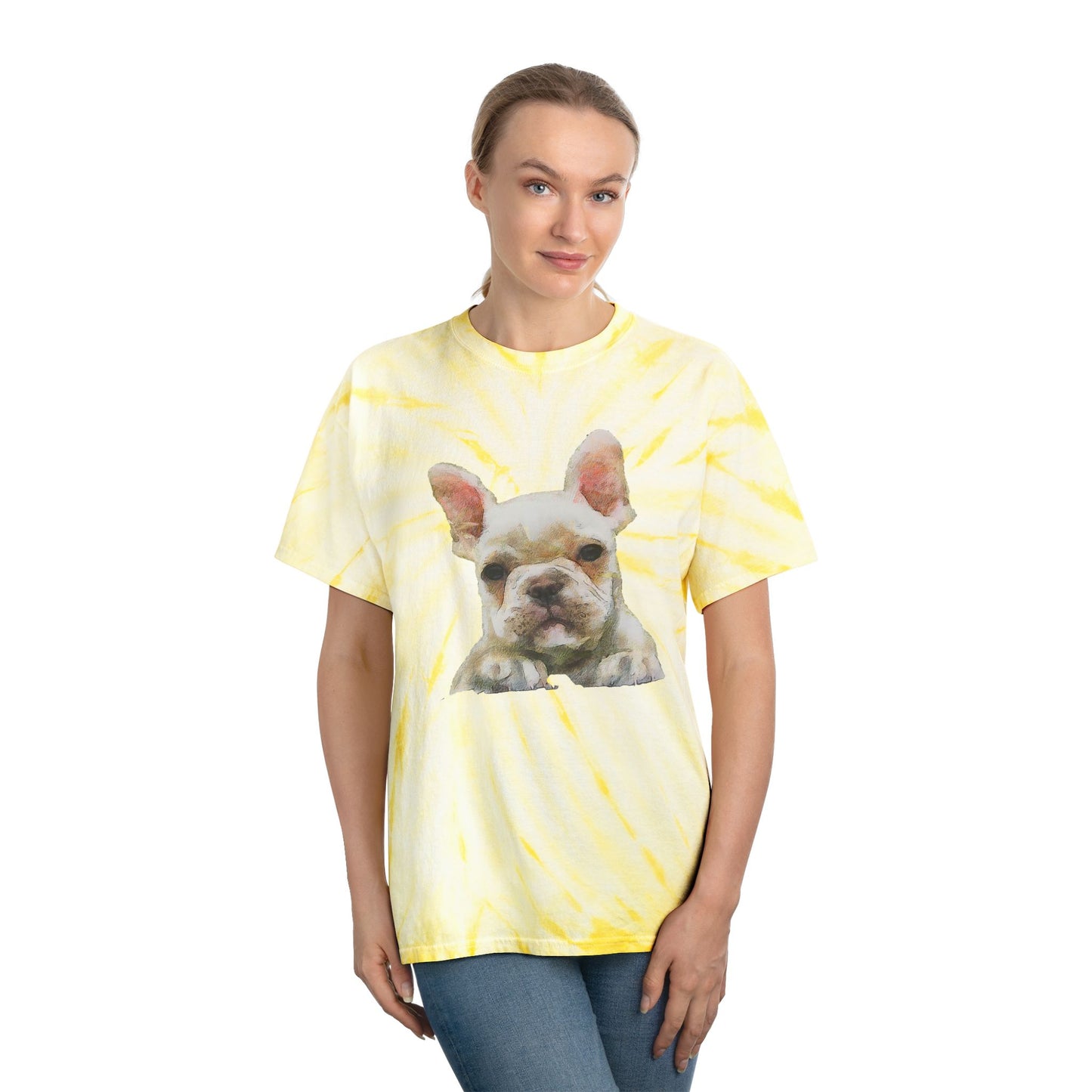French Bulldog '2' Unisex Tie-Dye Tee, Cyclone