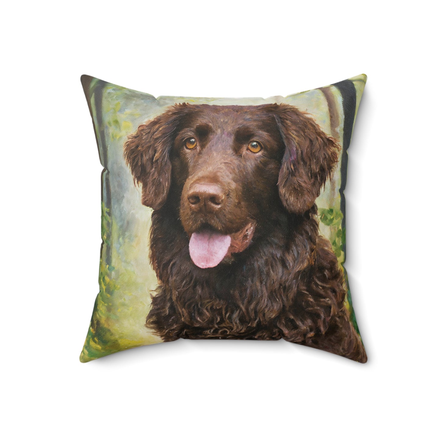 Curly-Coated Retriever Spun Polyester Throw Pillow