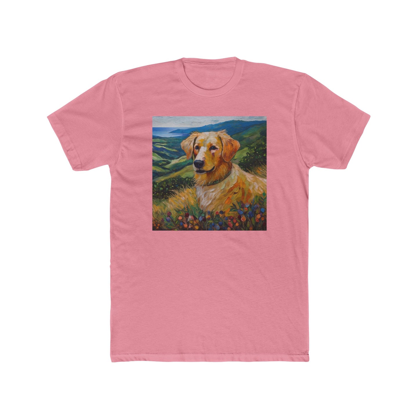Golden Retriever #3 - Men's Fitted Cotton Crew Tee