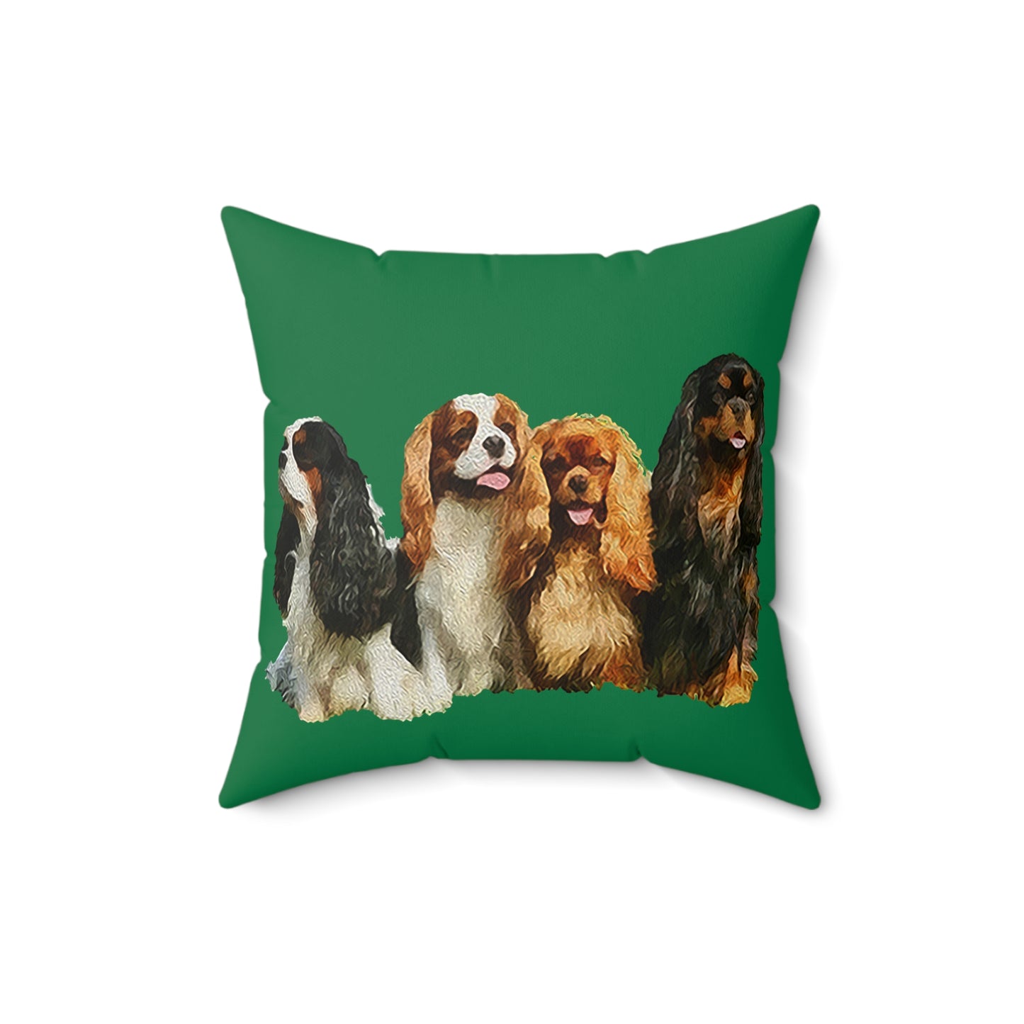 Charming King Charles Spaniels 'Cavalier Club' Spun Polyester Throw Pillow
