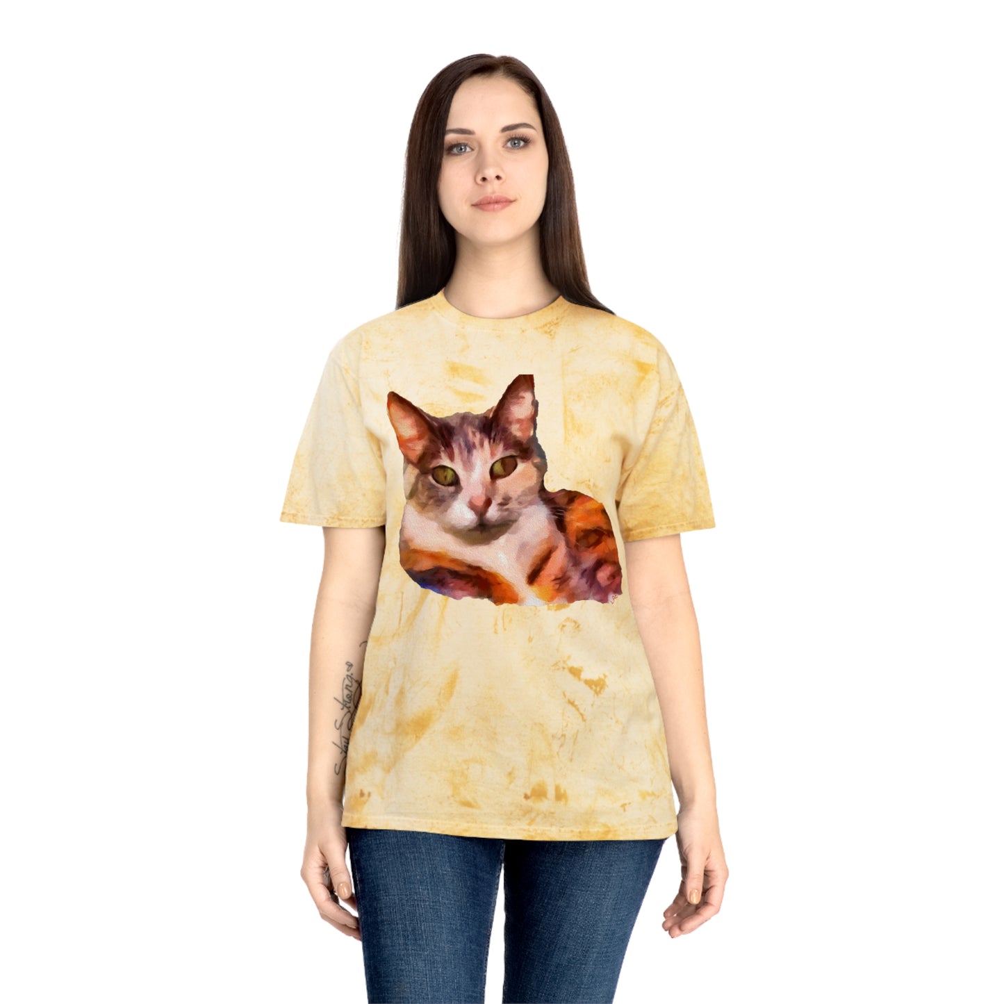 Orange Cat 'Smidget' Unisex Cotton Color Blast T-Shirt