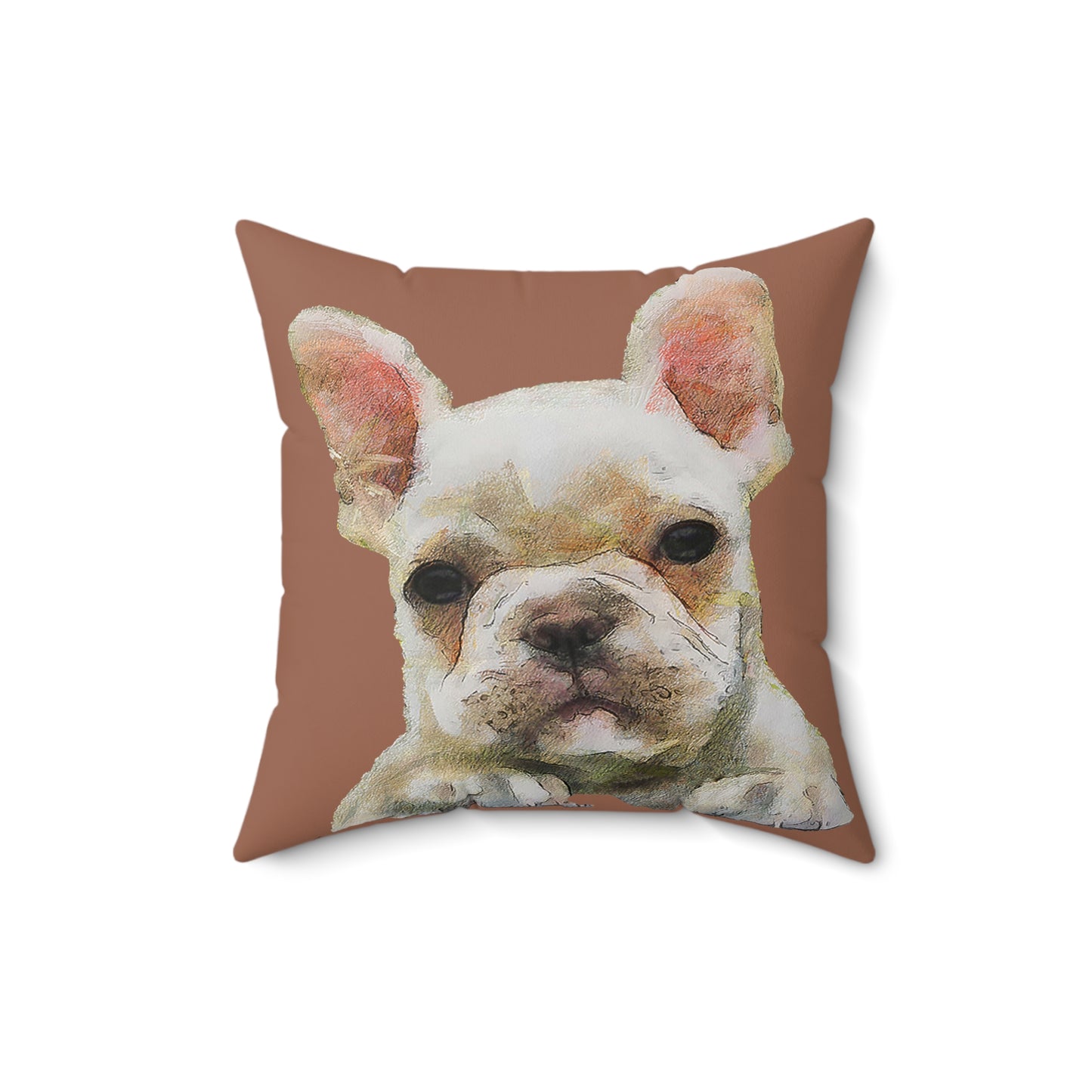 French Bulldog 'Bouvier' Spun Polyester Throw Pillow