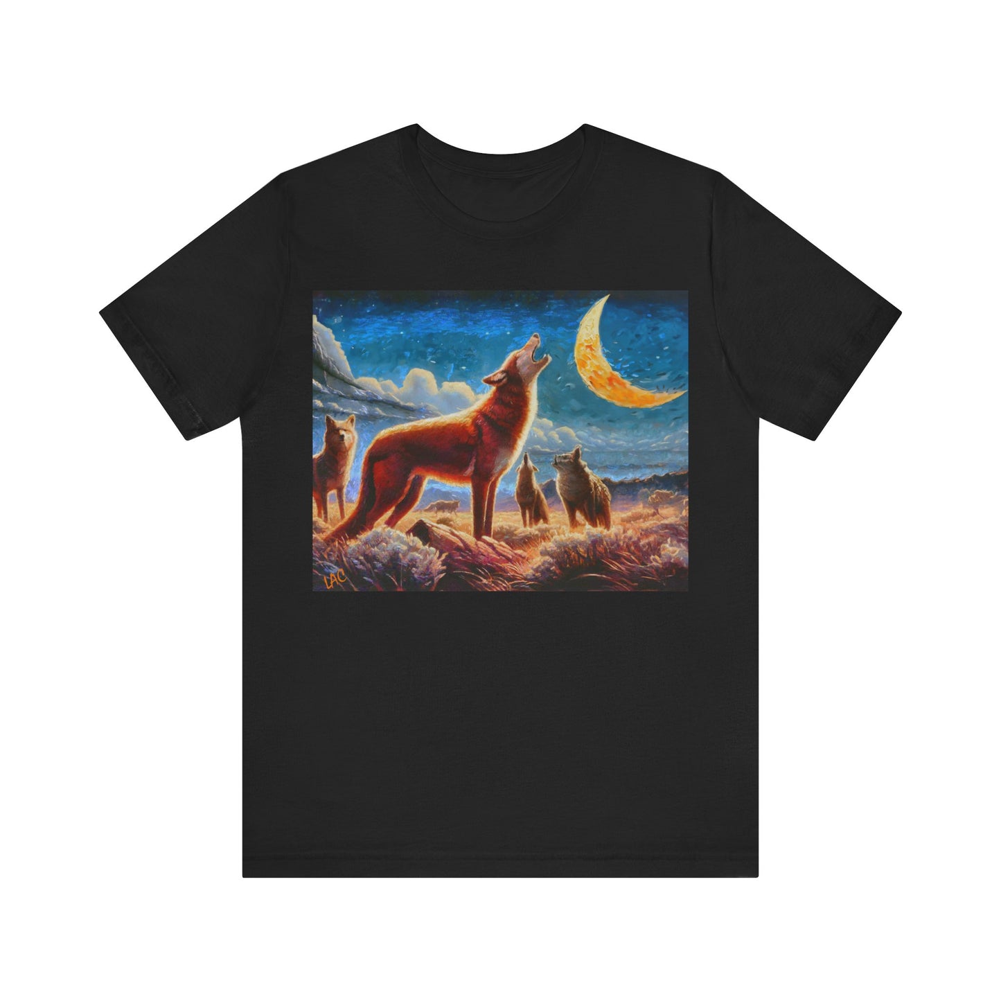 Coyotes in Moonlight Unisex Jersey Short Sleeve Tee