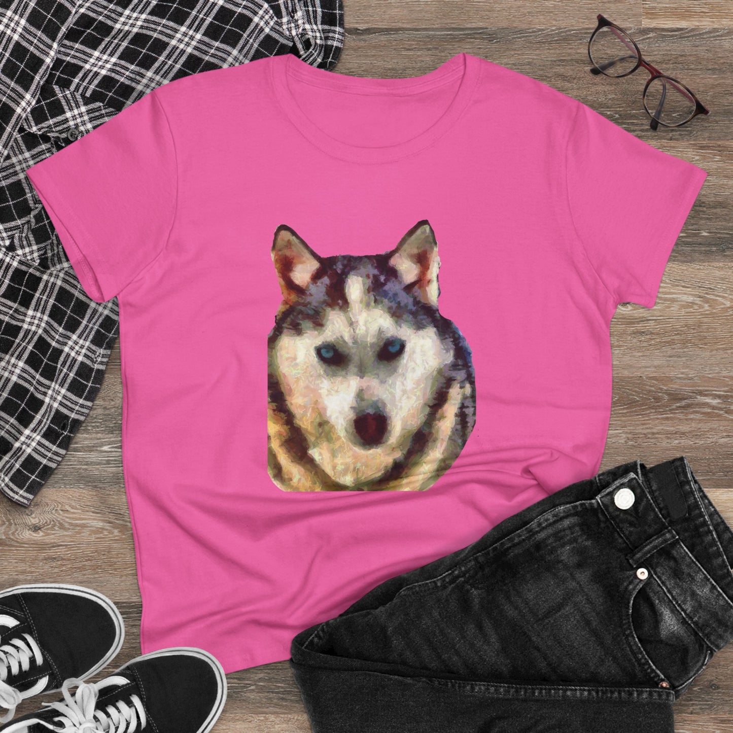Siberian Husky "Sacha" Women's Midweight Cotton Tee