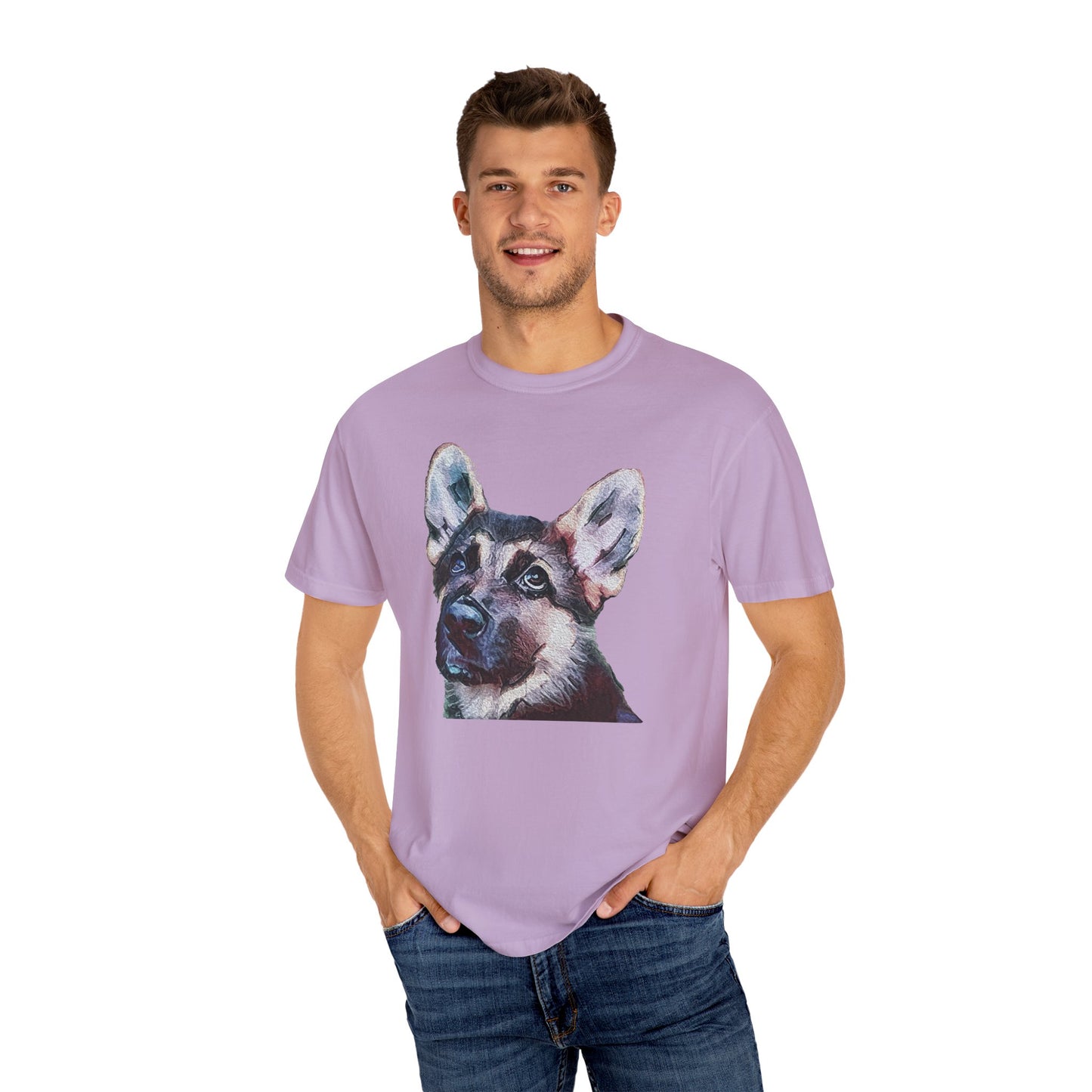 German Shepherd 'Sly' Unisex Relaxed Fit Garment-Dyed T-shirt