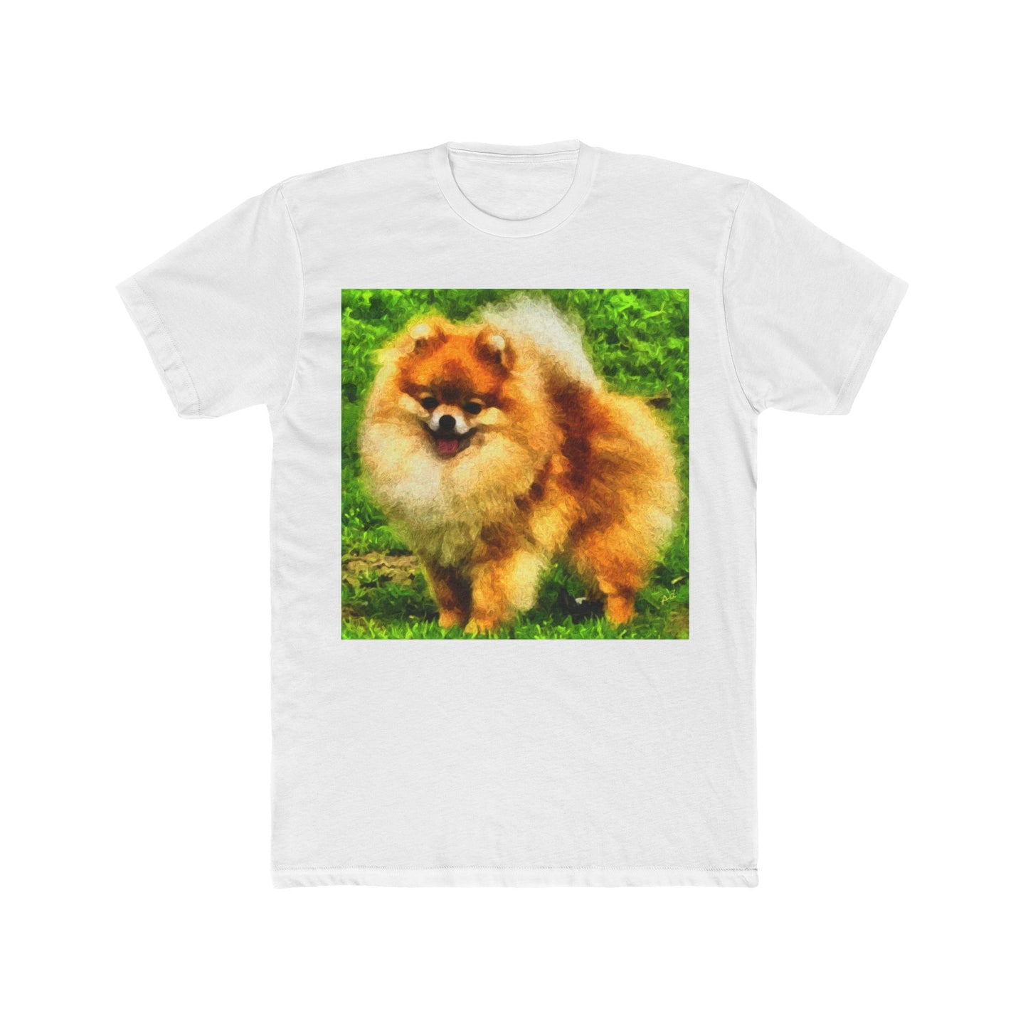 Pomeranian 'Pom Pom' Men's FIted Cotton Crew Tee