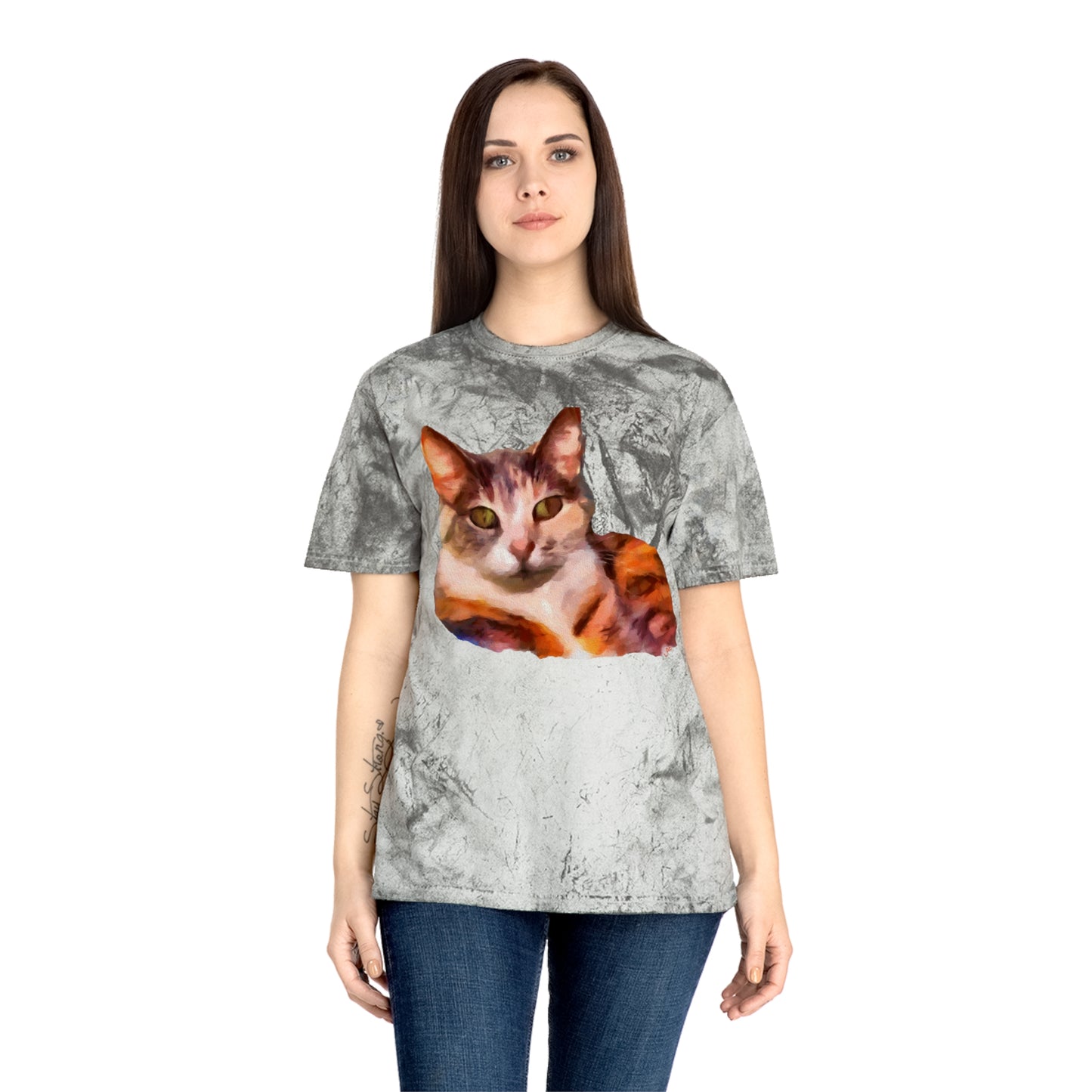 Orange Cat 'Smidget' Unisex Cotton Color Blast T-Shirt