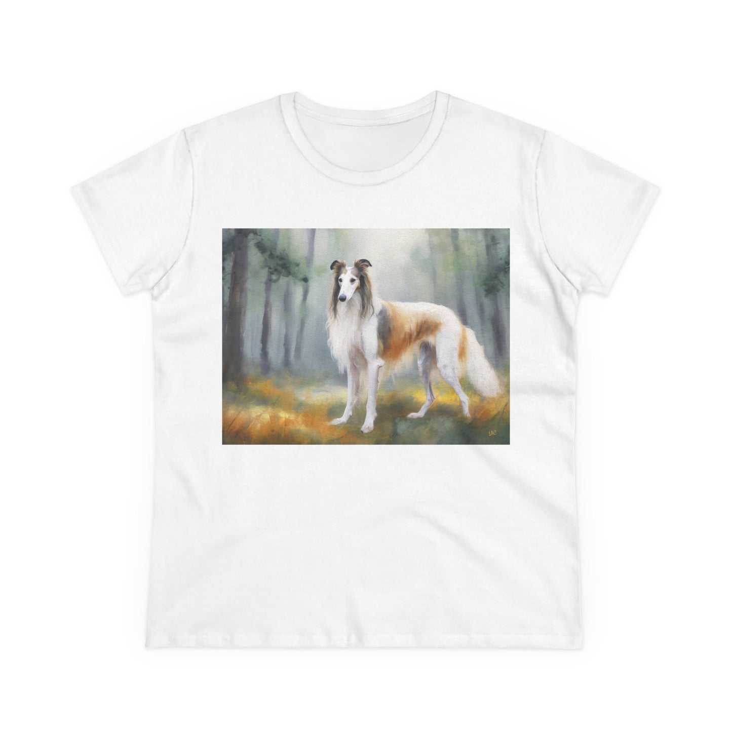 Borzoi 'Russian Wolfhound' Women's Midweight Cotton Tee