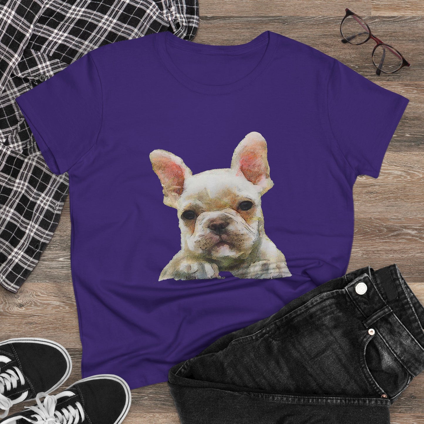 French Bulldog 'Bouvier' Women's Midweight Cotton Tee