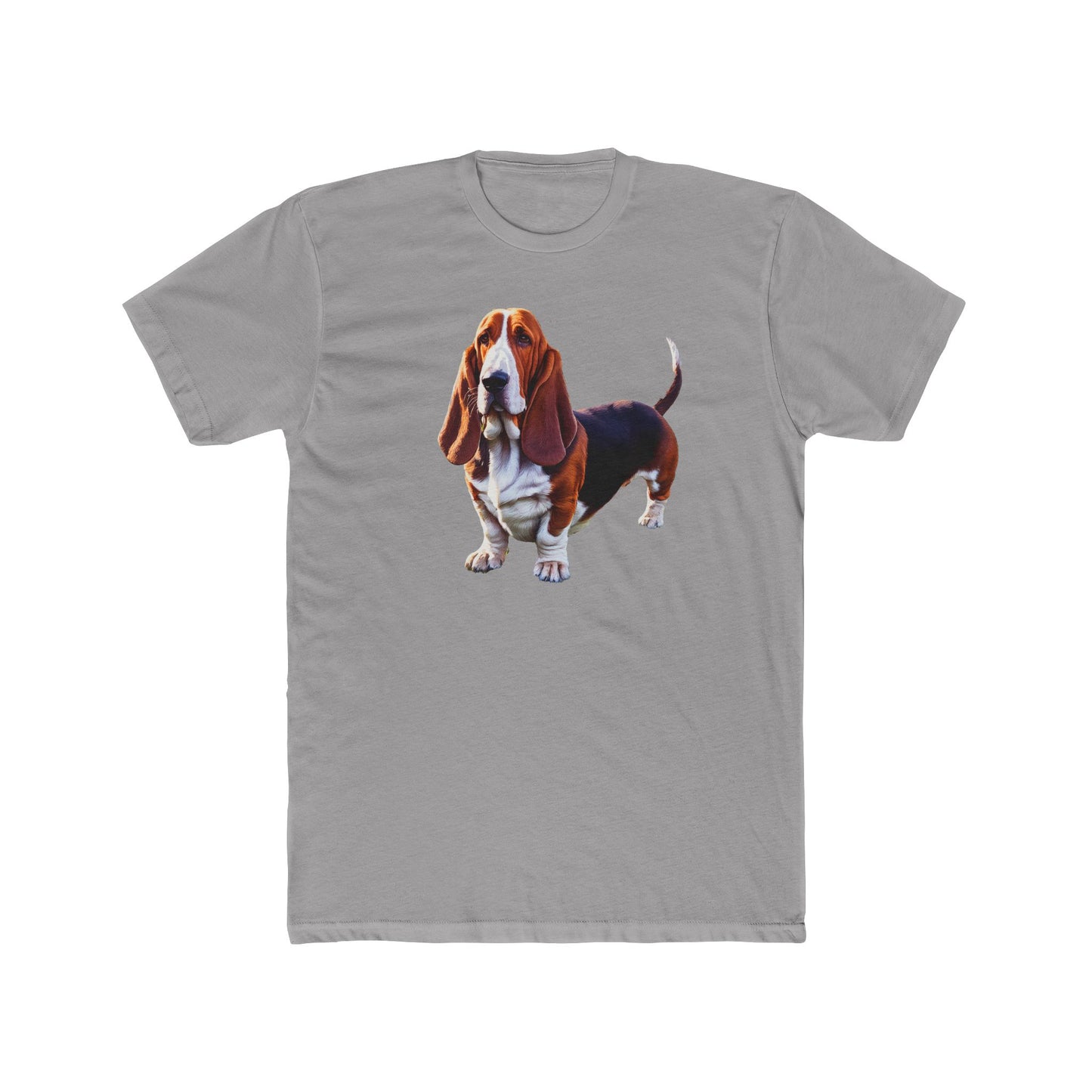 Basset Hound Men's Fitted Cotton Crew Tee
