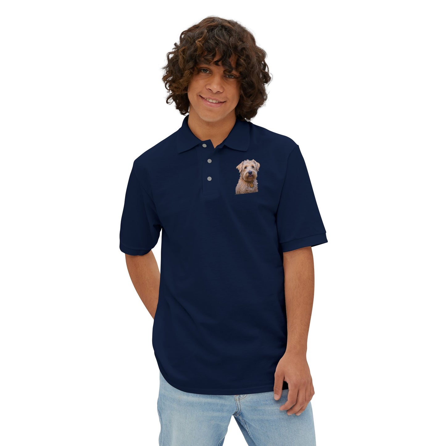 Soft Coated Wheaten Terrier Men's Piqué Polo Shirt