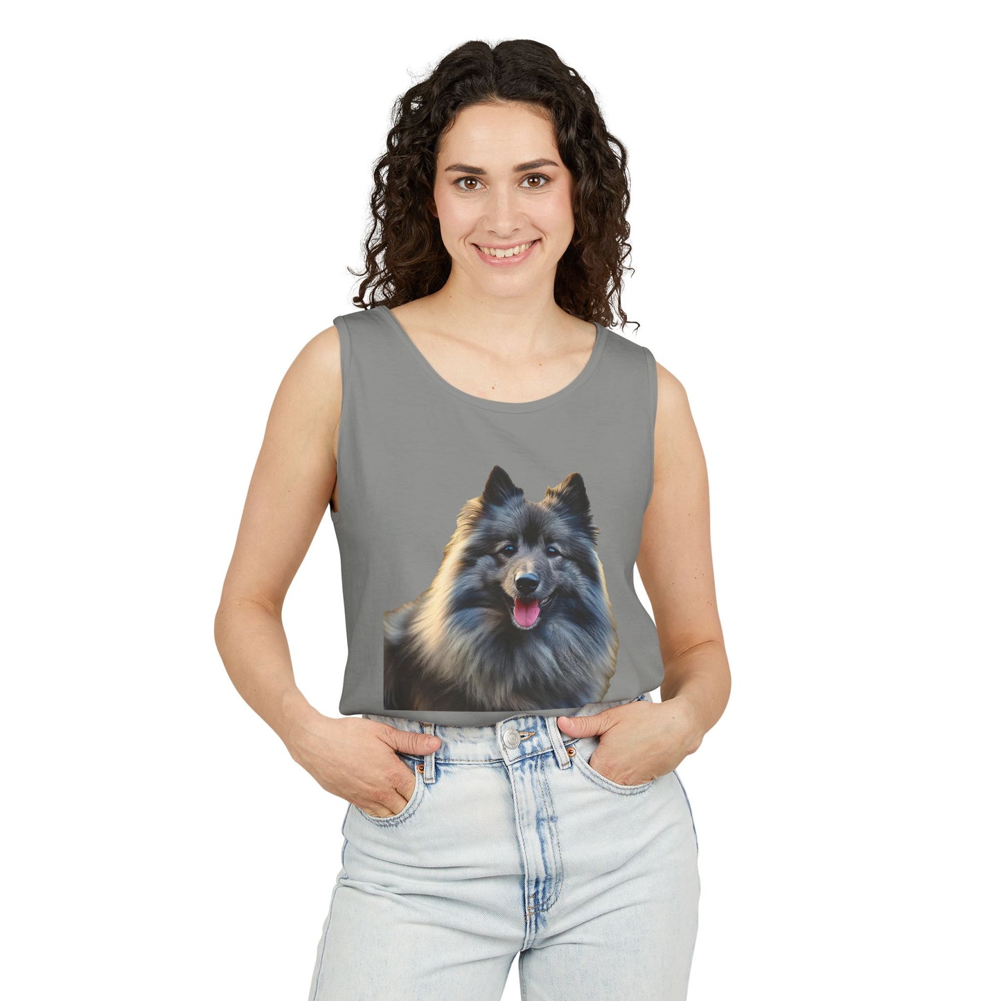 Keeshond Unisex Relaxed Fit Garment-Dyed Tank Top