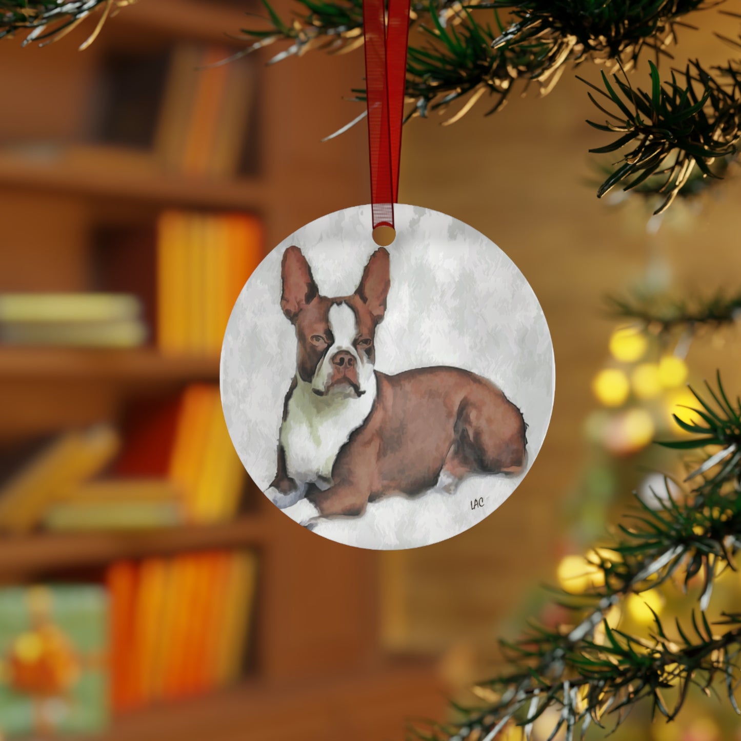 Charming Boston Terrier Metal Ornaments