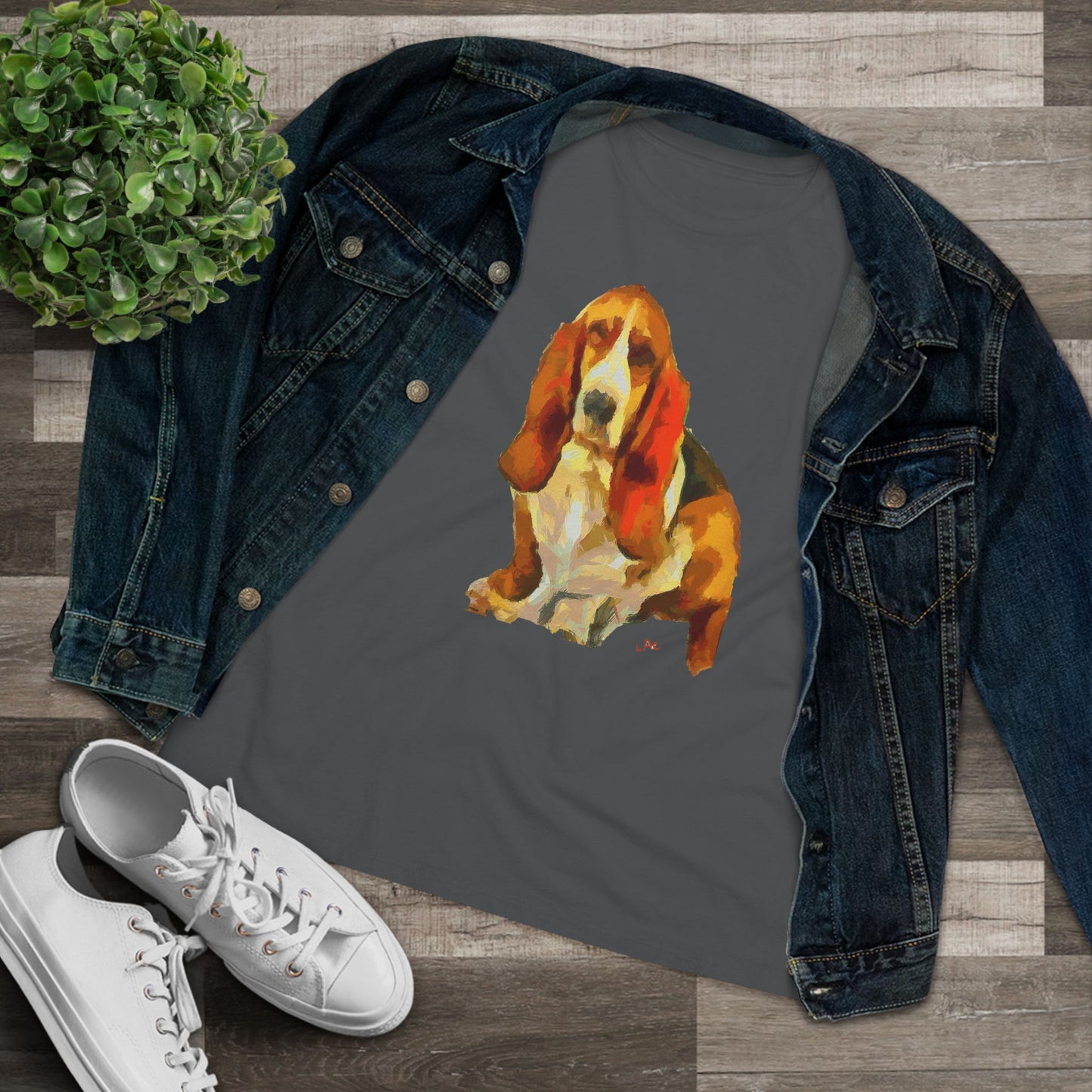 Basset Hound 'Lautrec' Women's Relaxed Fit Tee