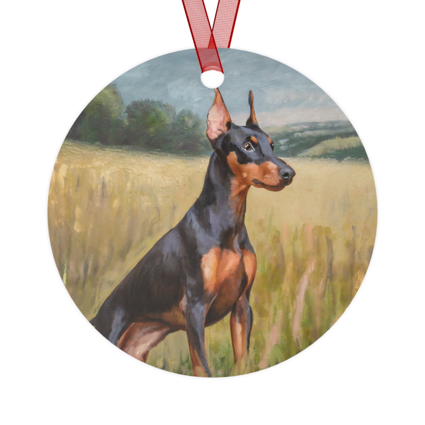 German Pinscher Christmas Tree Metal Ornaments