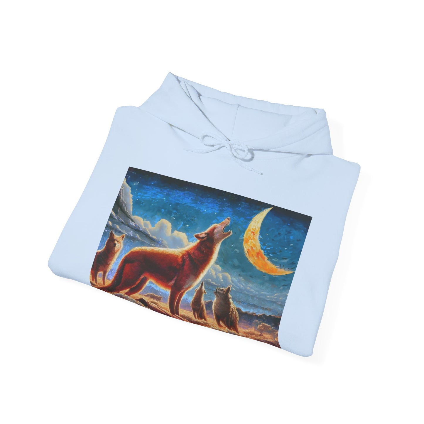 Coyotees in Moonlight Unisex 50/50 Hooded Sweatshirt