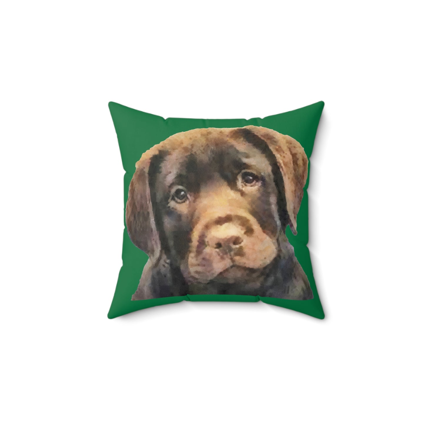 Chocolate Labrador Retriever Spun Polyester Throw Pillow