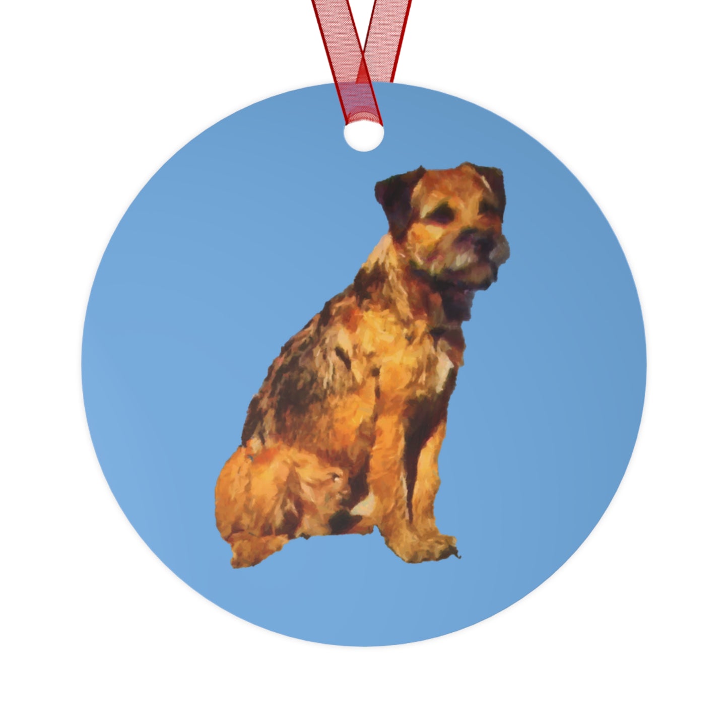 Charming Border Terrier Metal Ornaments