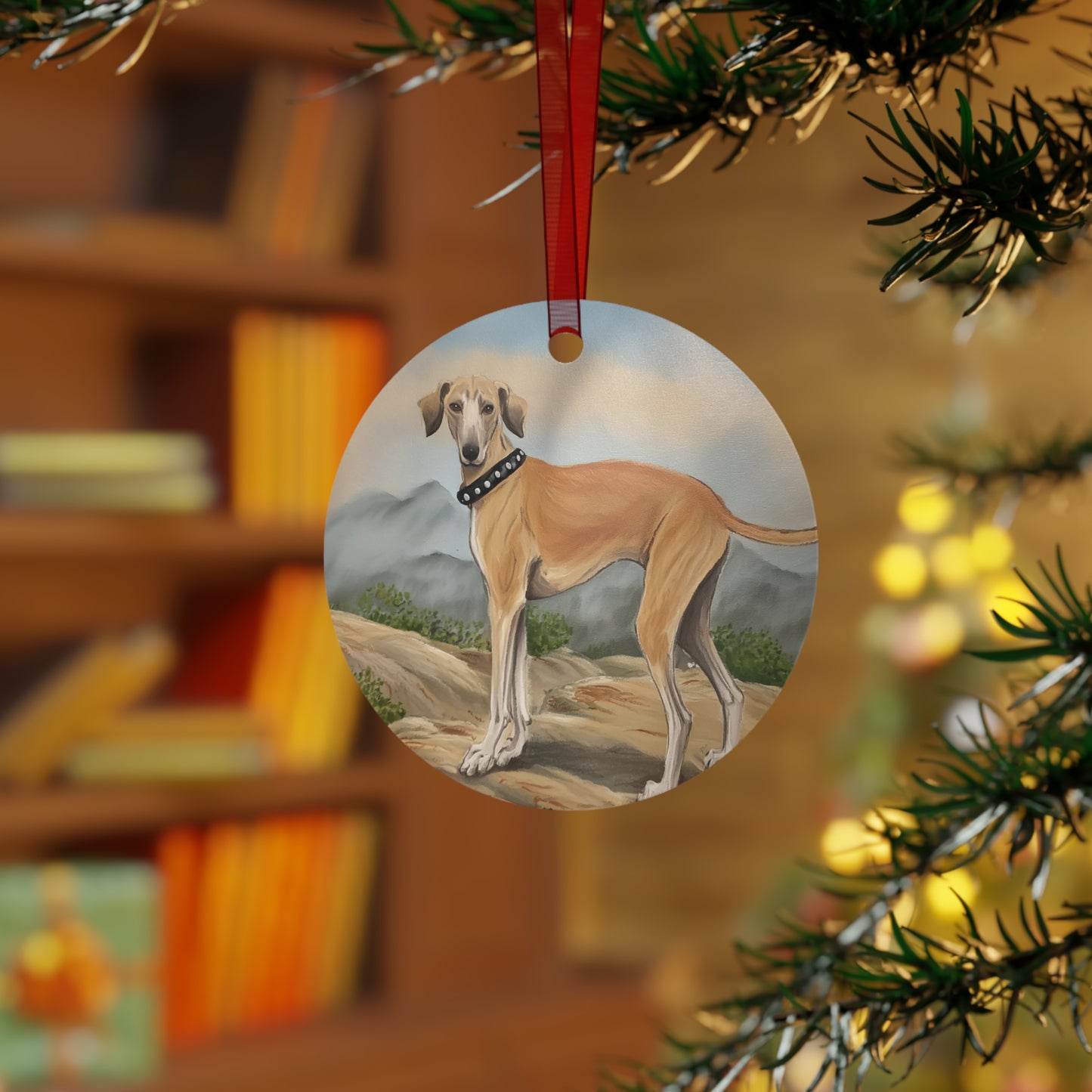 Sloughi - Christmas Tree Metal Ornaments
