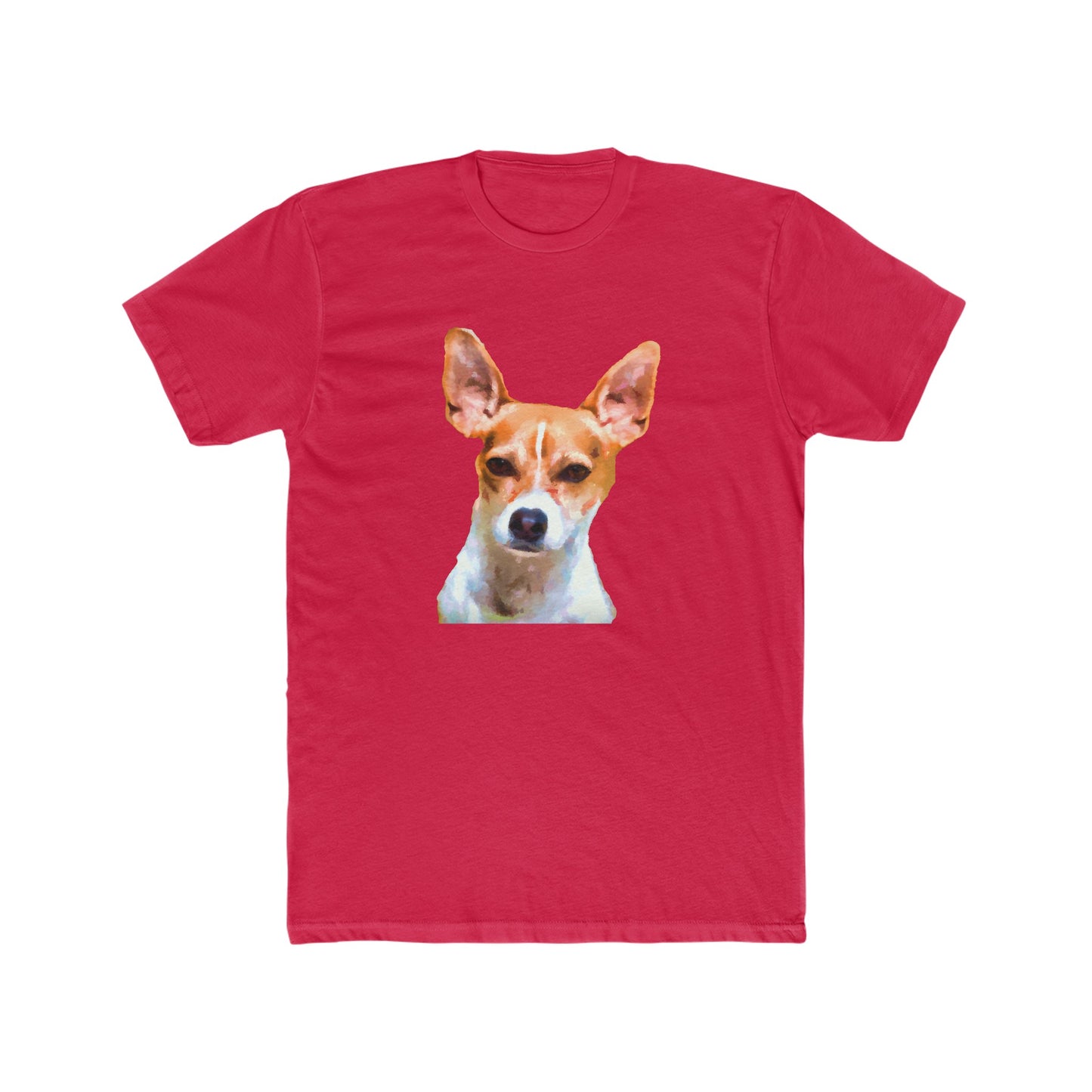 Rat Terrier -- Men's Fitted Cotton Crew Tee