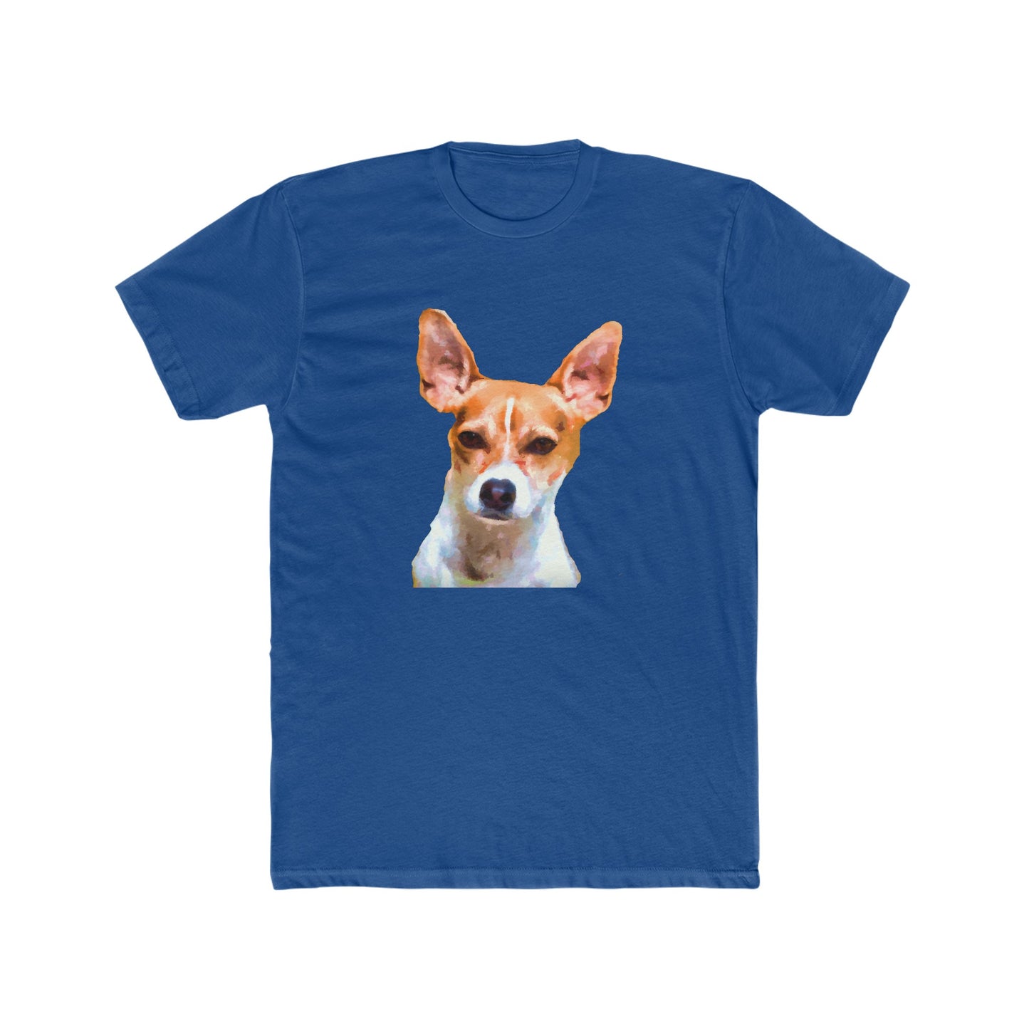 Rat Terrier -- Men's Fitted Cotton Crew Tee