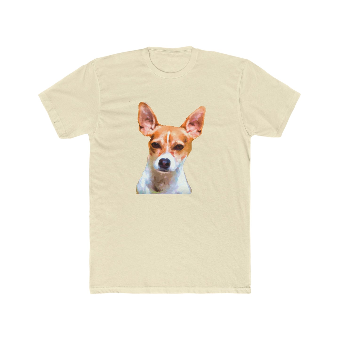 Rat Terrier -- Men's Fitted Cotton Crew Tee