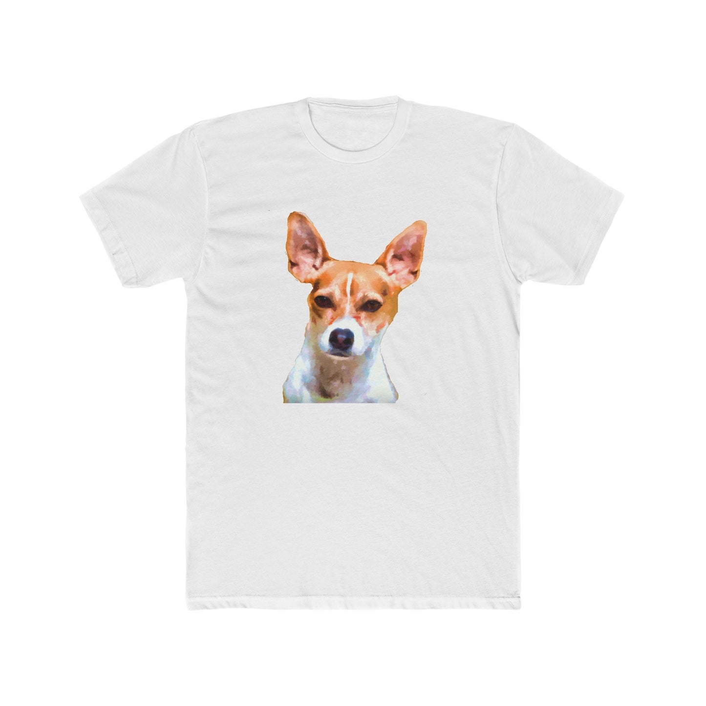 Rat Terrier -- Men's Fitted Cotton Crew Tee