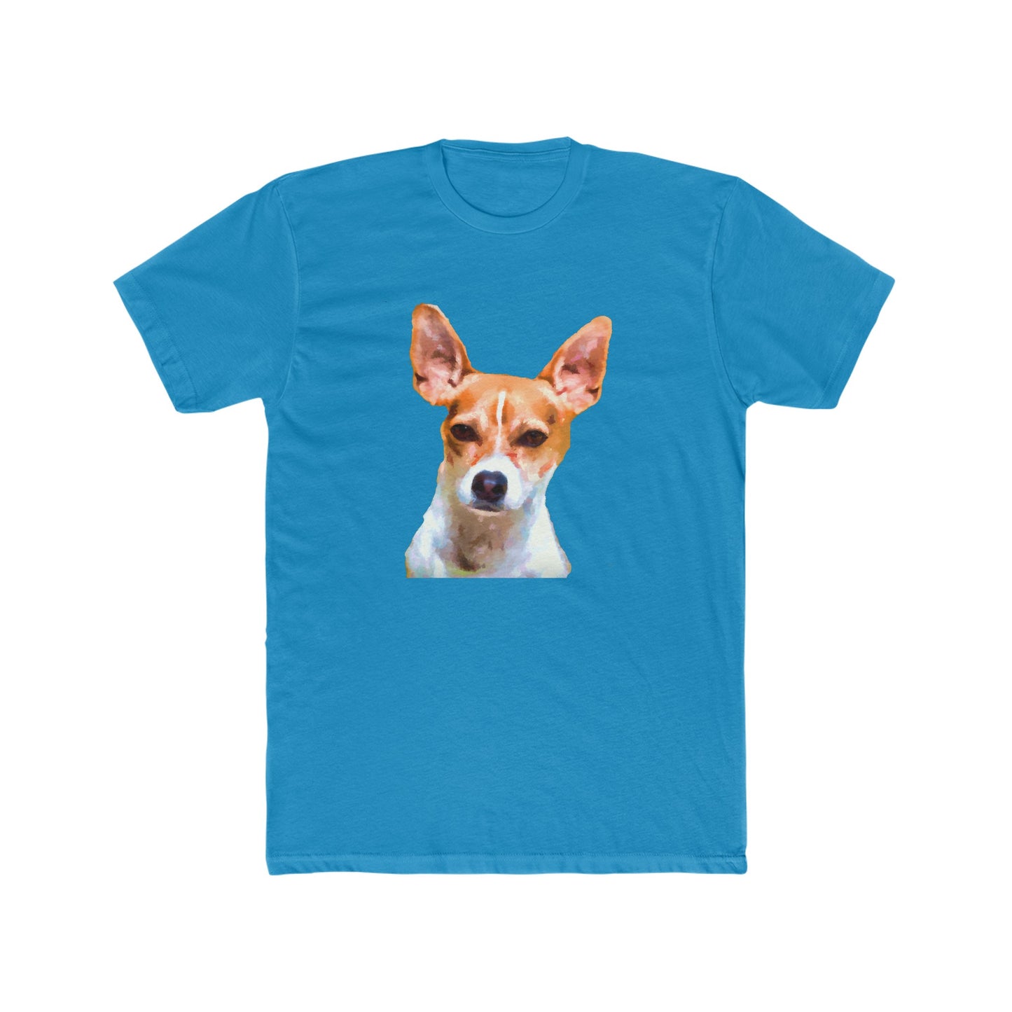 Rat Terrier -- Men's Fitted Cotton Crew Tee