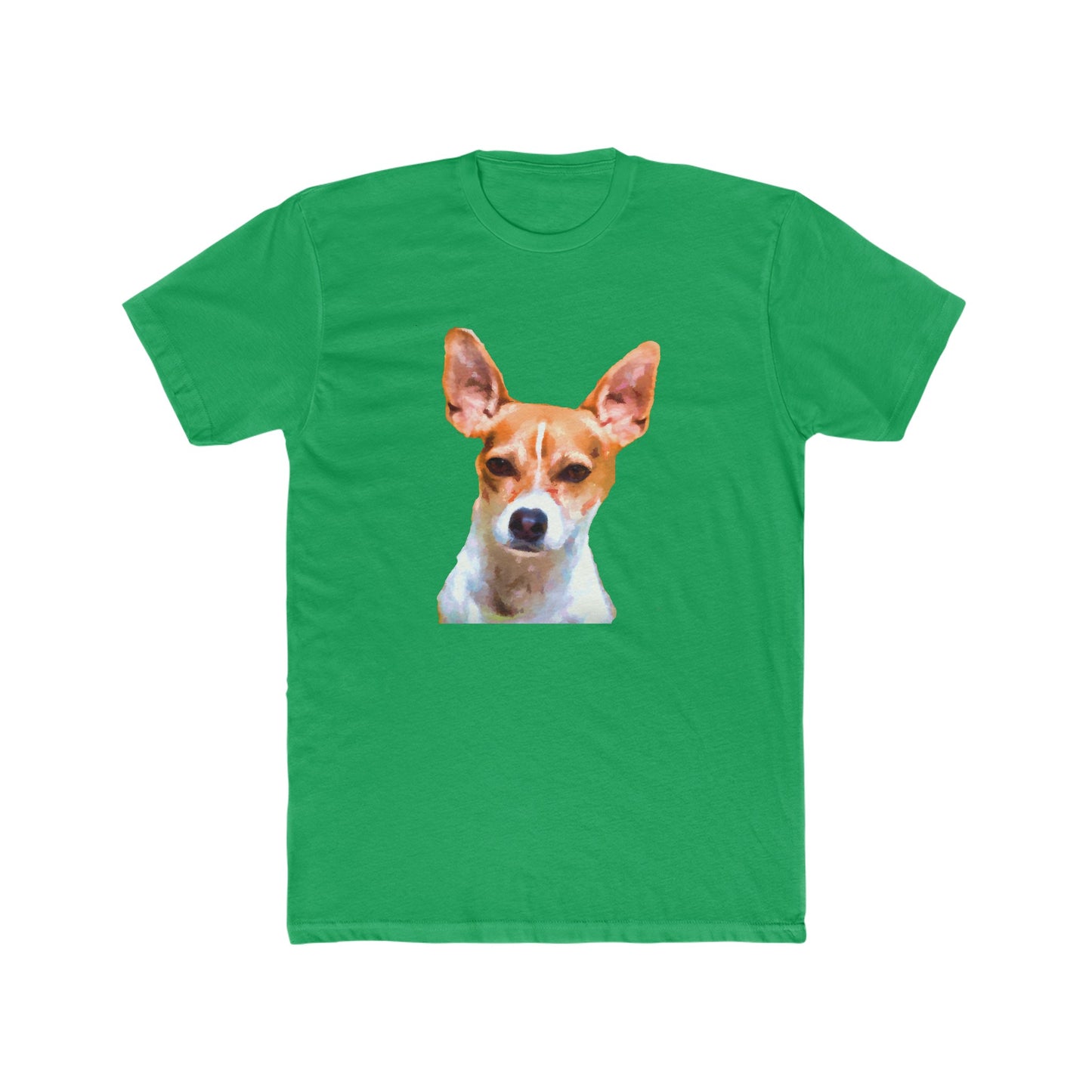 Rat Terrier -- Men's Fitted Cotton Crew Tee