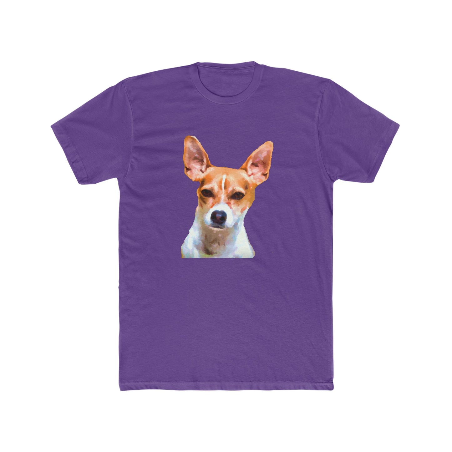 Rat Terrier -- Men's Fitted Cotton Crew Tee