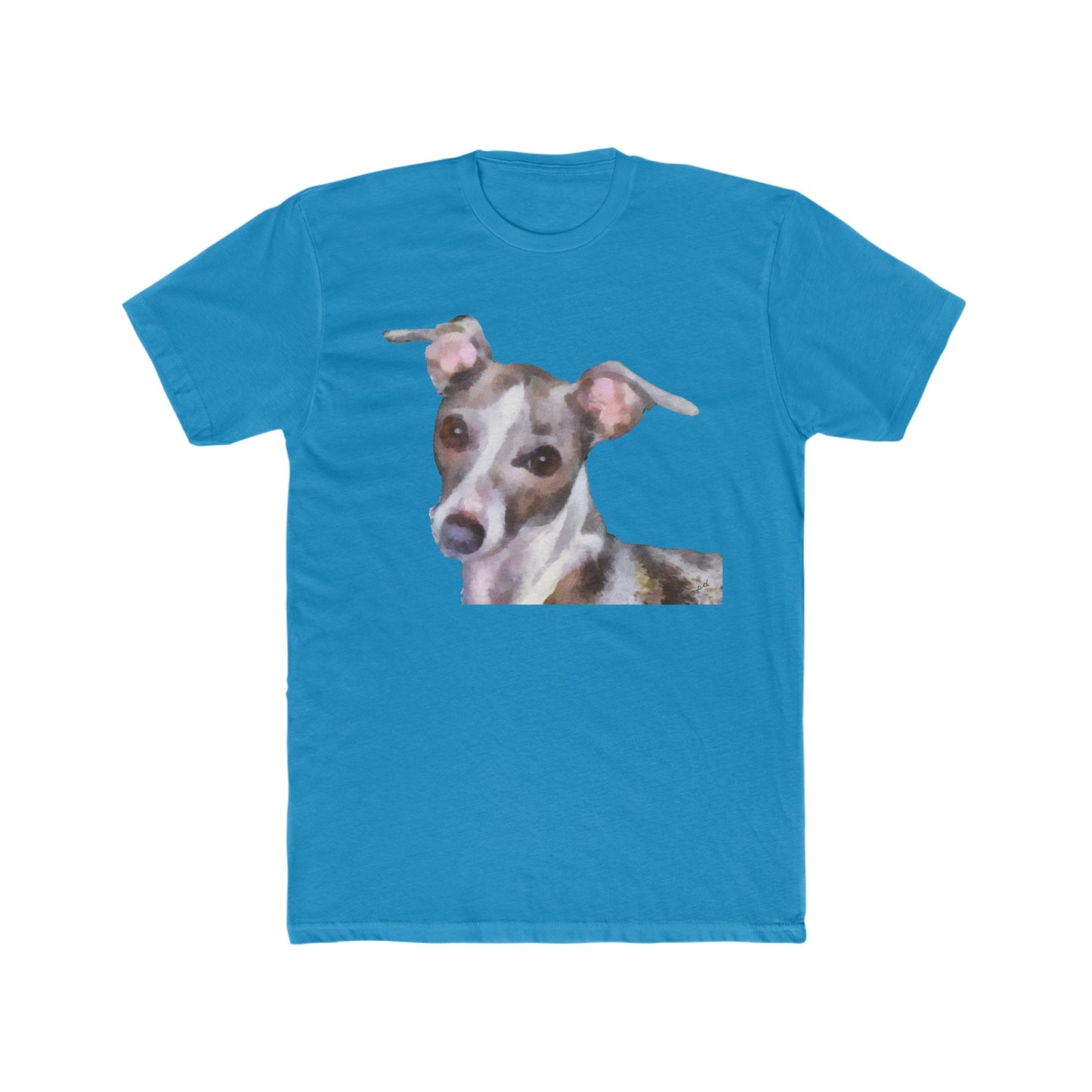 Italian Greyhound 'Lilly' Men's Fitted Cotton Crew Tee