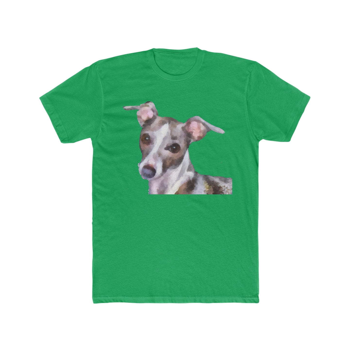 Italian Greyhound 'Lilly' Men's Fitted Cotton Crew Tee