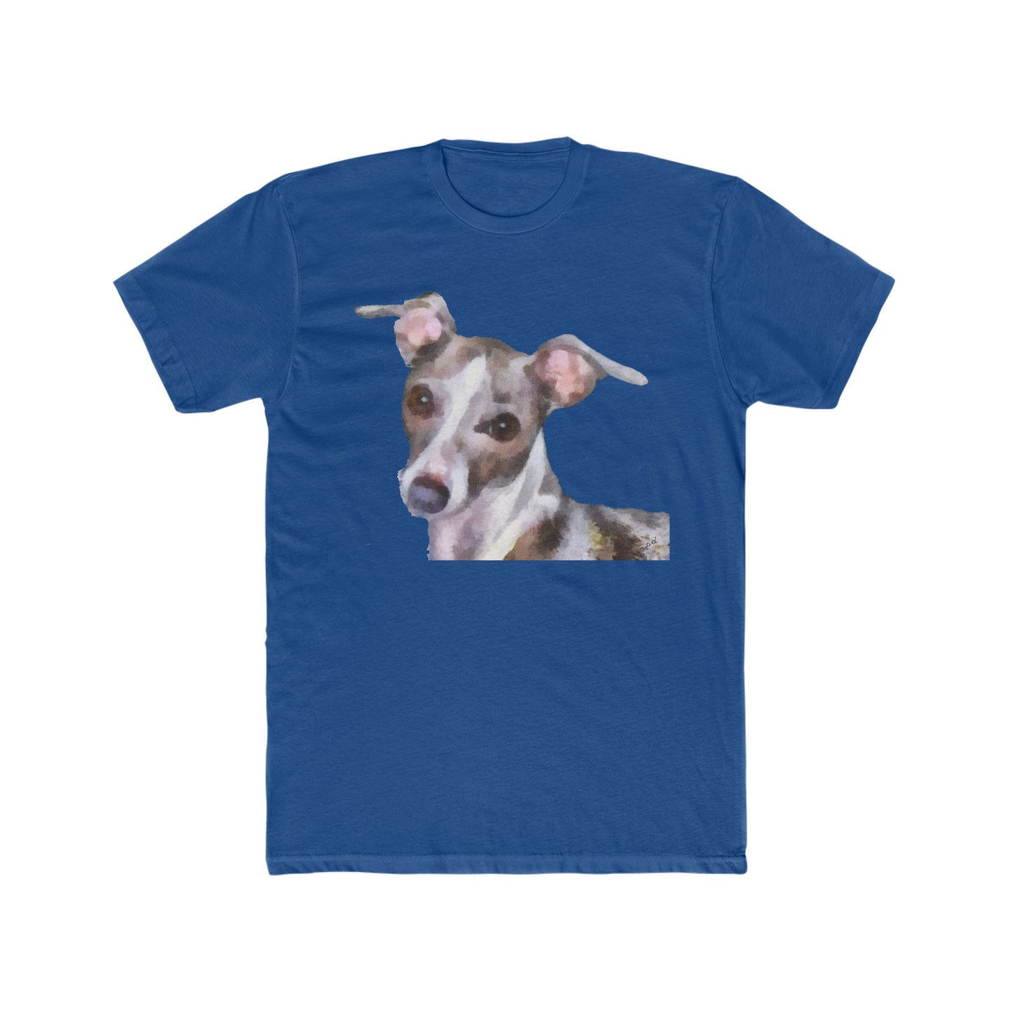 Italian Greyhound 'Lilly' Men's Fitted Cotton Crew Tee
