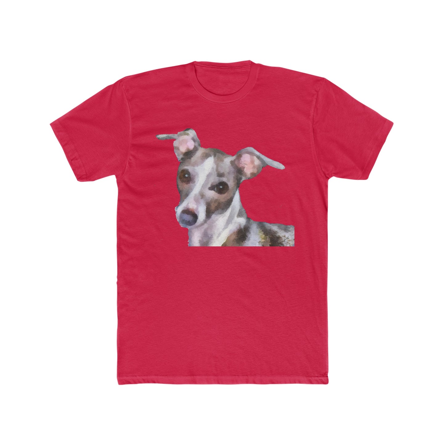 Italian Greyhound 'Lilly' Men's Fitted Cotton Crew Tee