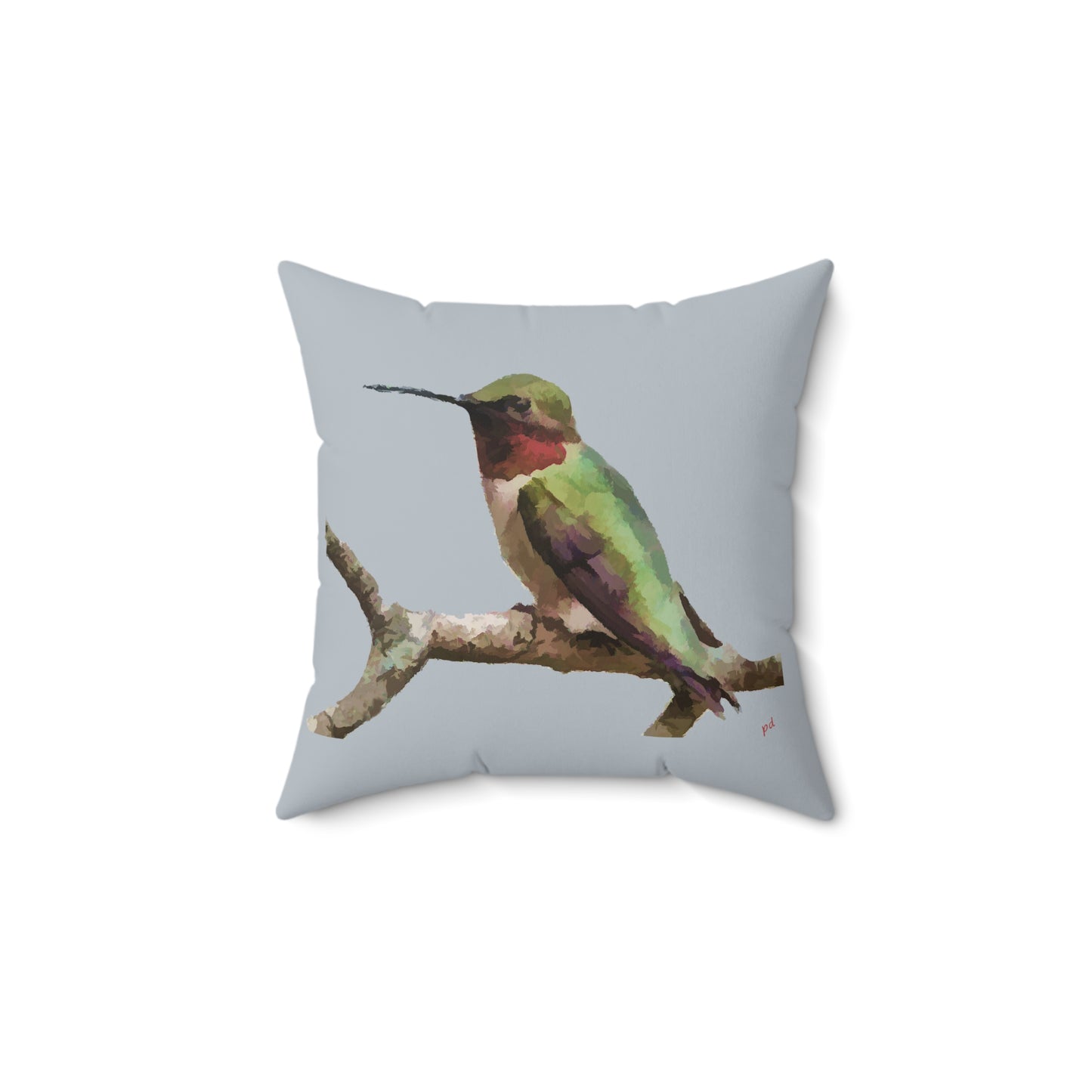 Humming Bird 'Cheeky' Spun Polyester Throw Pillow