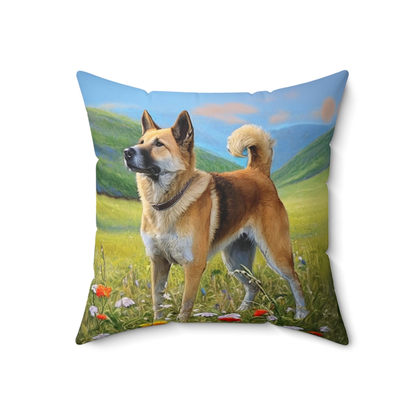 Korean Jindo Spun Polyester Throw Pillow