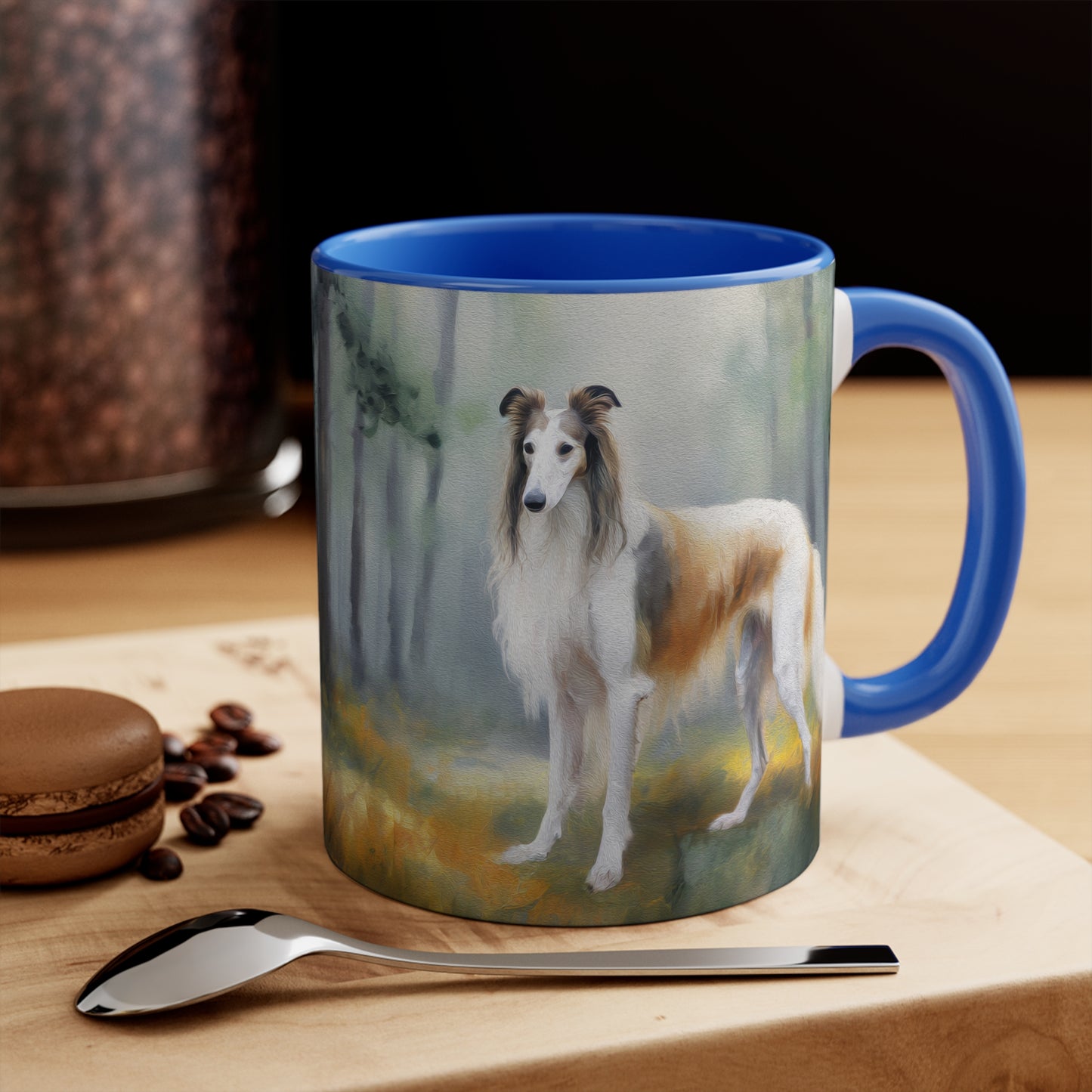 Elegant Borzoi 'Russian Wolfhound' Accent Mug with Artistic Flair