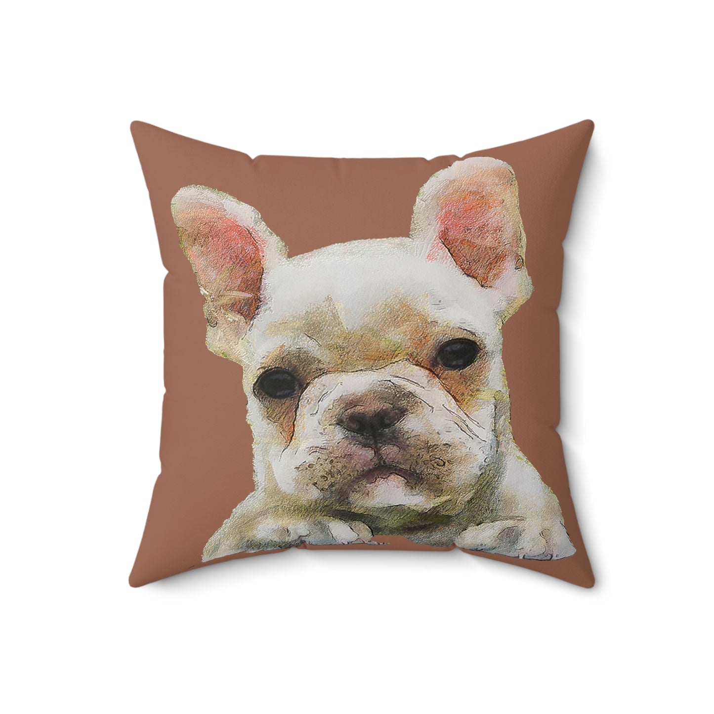 French Bulldog 'Bouvier' Spun Polyester Throw Pillow