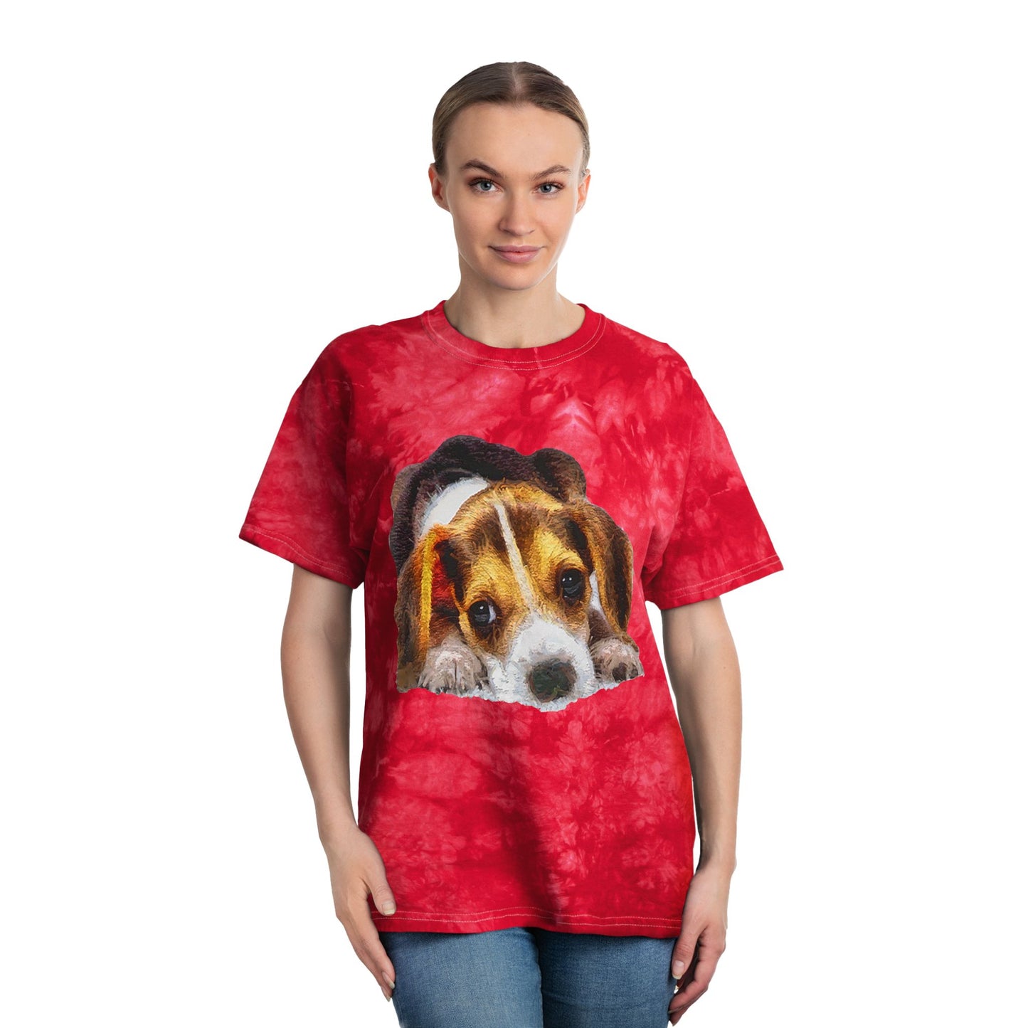Beagle 'Daisy Mae' Unisex Cotton Tie-Dye Tee, Crystal