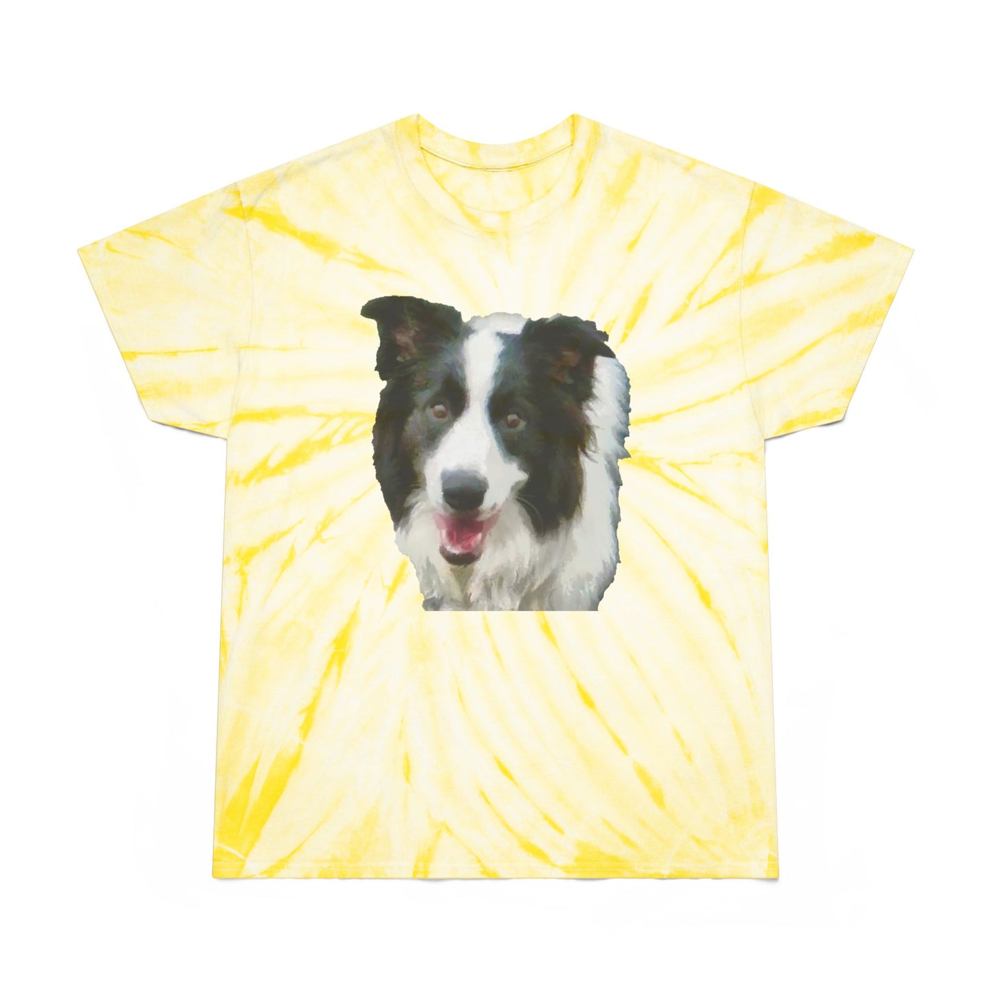 Border Collie #2 - Unisex Cotton Tie-Dye Tee, Cyclone