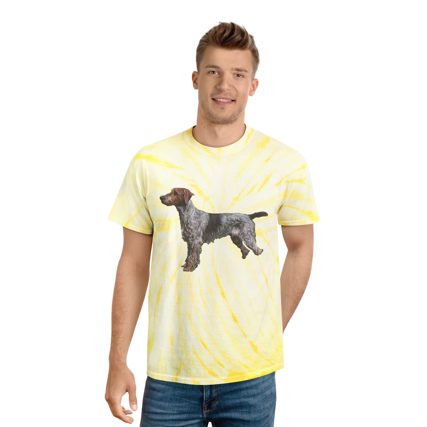 Wirehaired Pointing Griffon Unisex Tie-Dye Tee, Cyclone